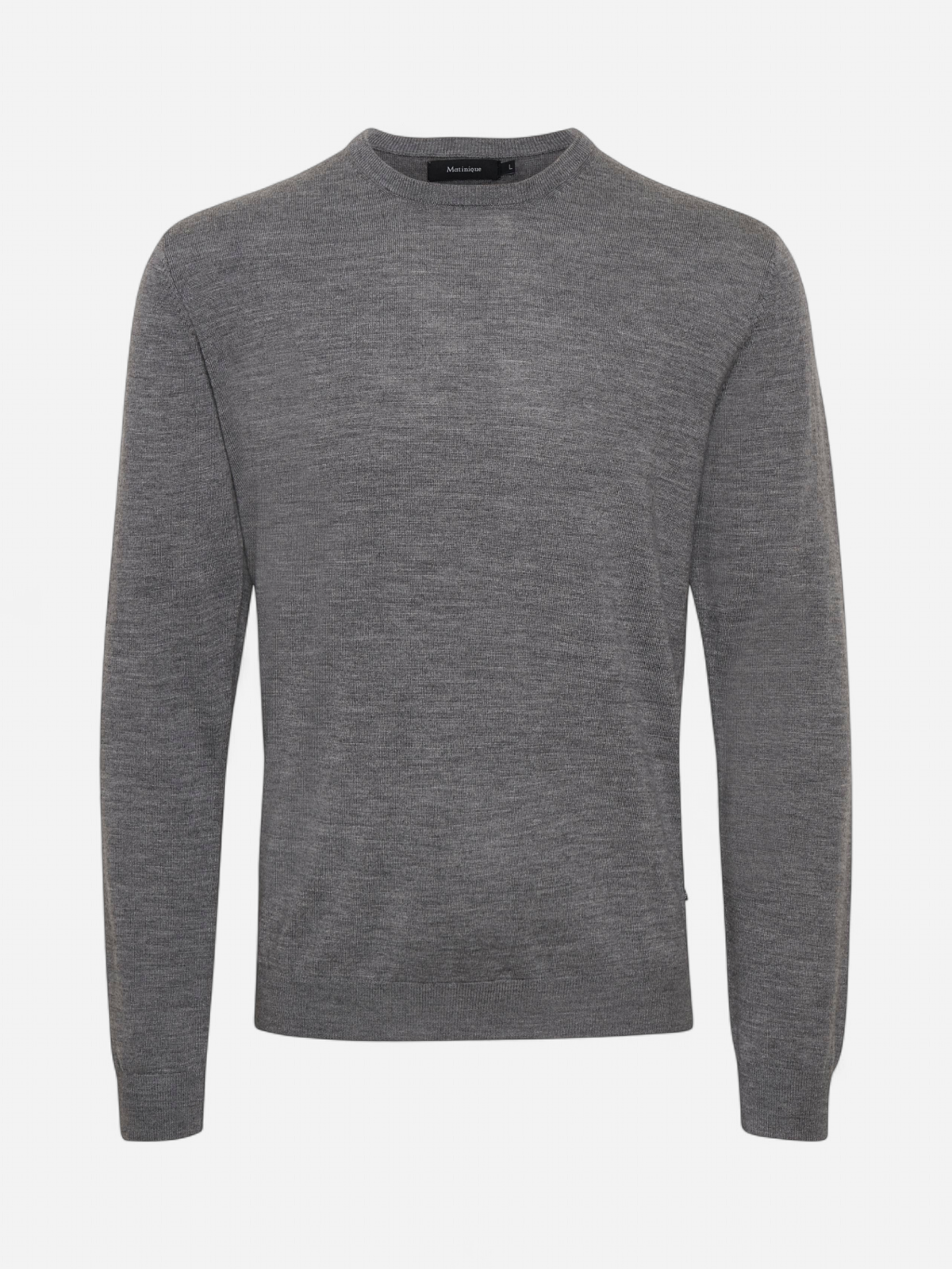 MATINIQUE Miesten Neulepusero, MARGRATE MERINO NOS Med.Grey Melange - Kekäle.fi