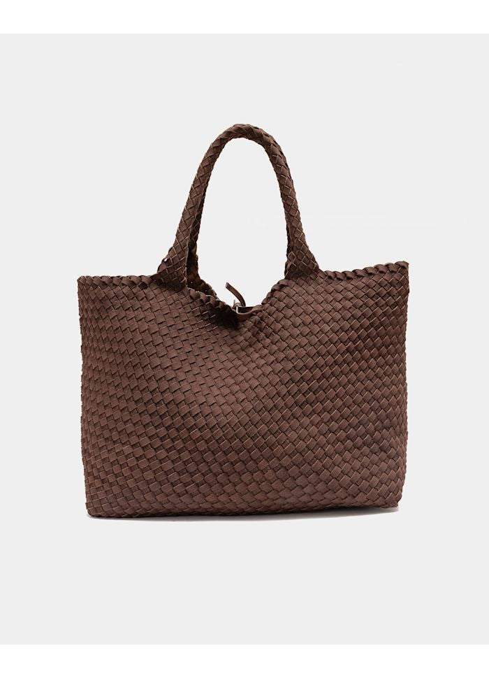 Bow 19 naisten laukku Mia Suede Soft Square Bag, tummanruskea