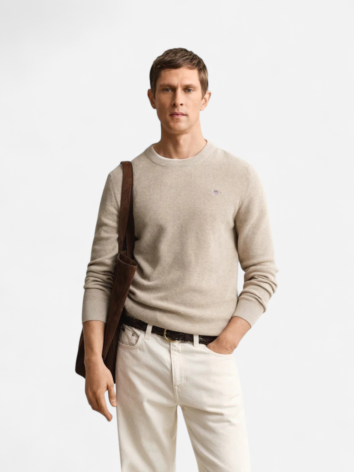 MICRO TEXTURED COTTON C-NECK KERMA - Kekäle.fi