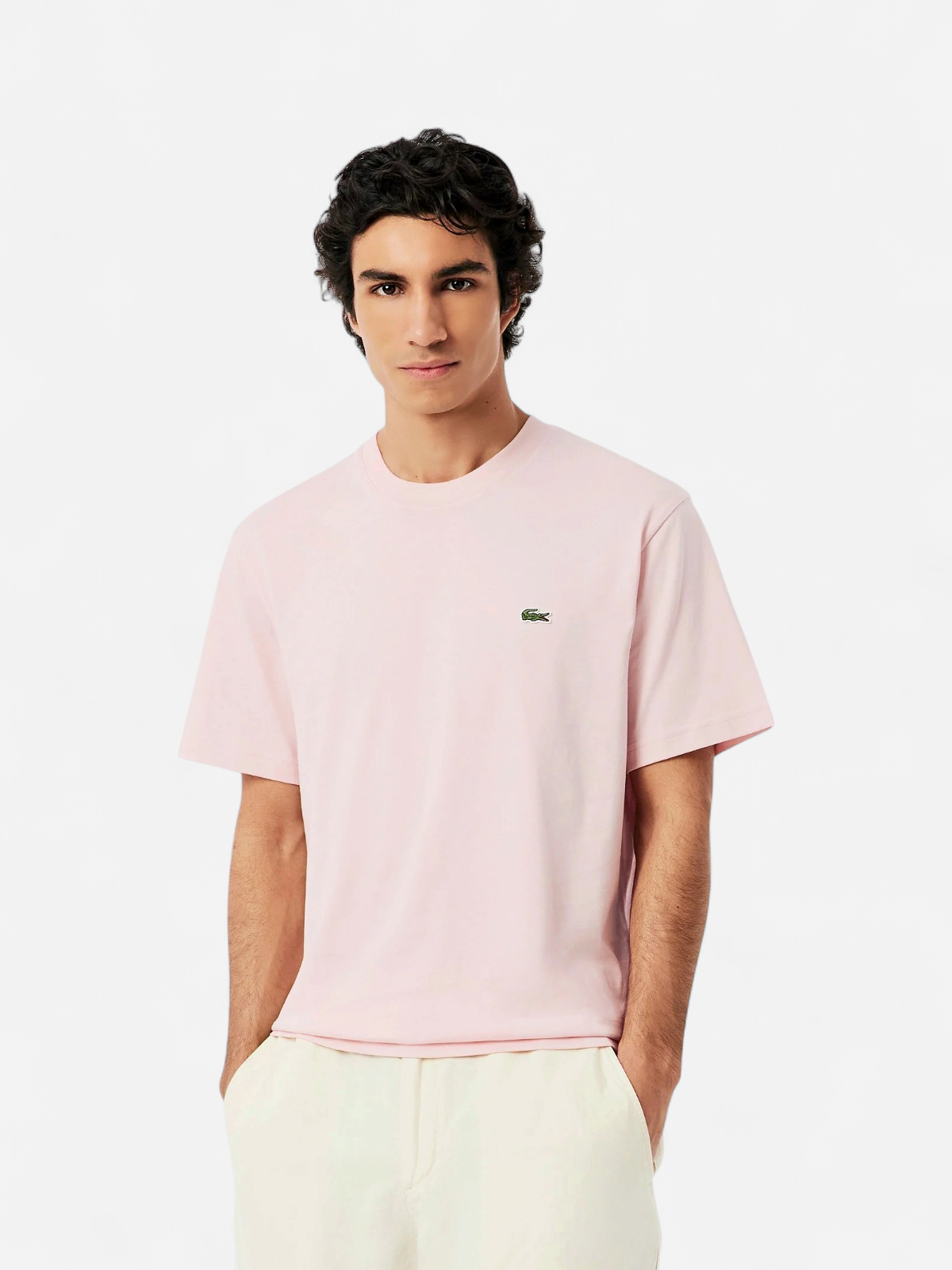 Lacoste miesten t-paita Mid Weight Cotton Jersey T-shirt, vaaleanpunainen - Kekäle.fi