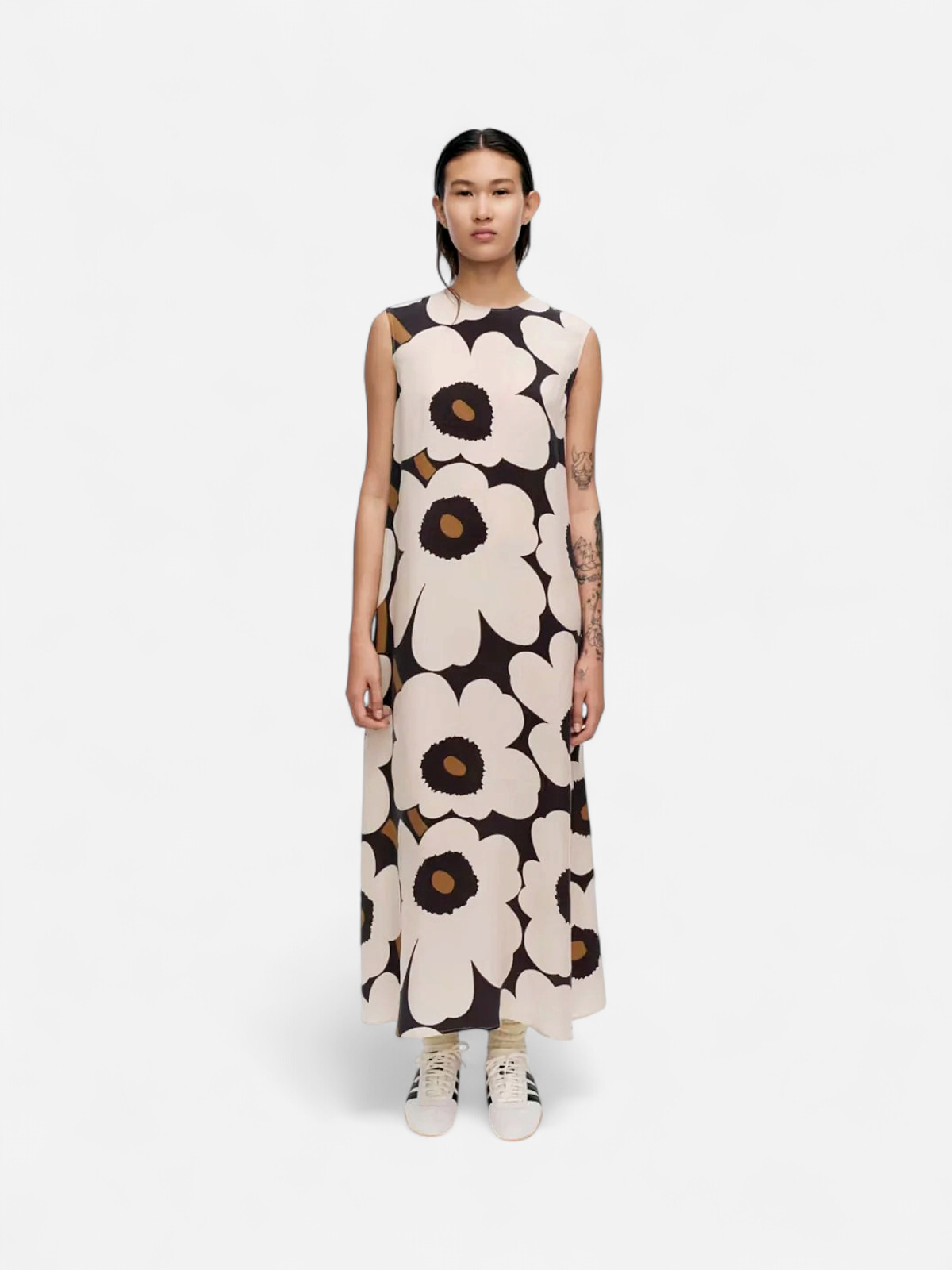 Marimekko mekko Migot Unikko, kuosillinen beige - Kekäle.fi