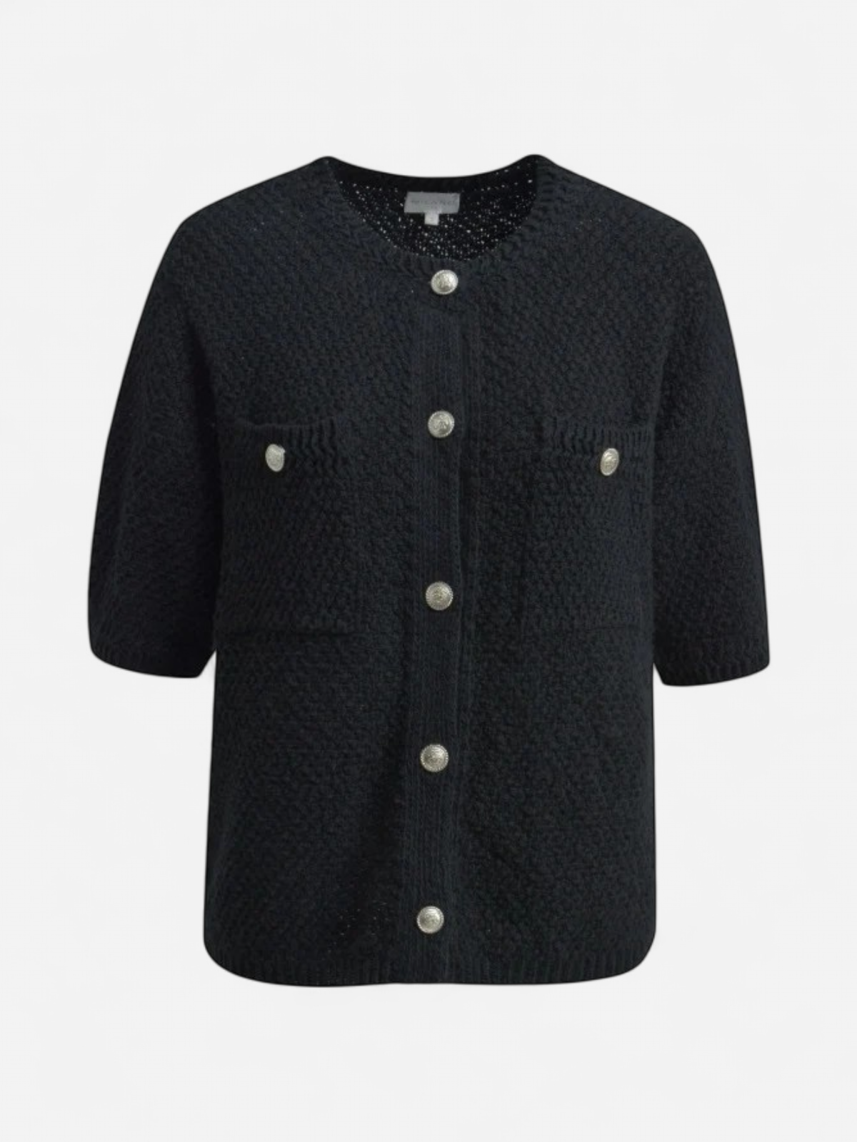 Milano Italy naisten neuletakki, CARDIGAN 1/2 SLEEVE BLACK Musta - Kekäle.fi