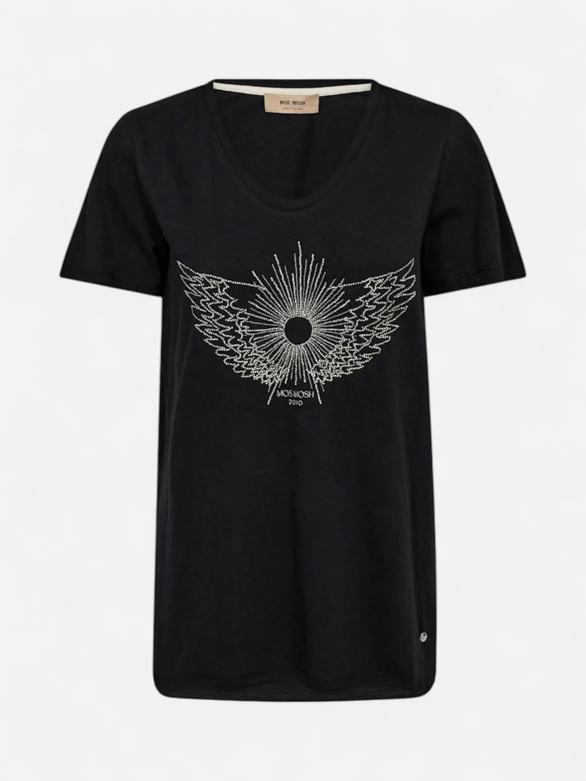 Mos Mosh naisten t-paita MMGETHI O-SS GLAM TEE, musta - Kekäle.fi