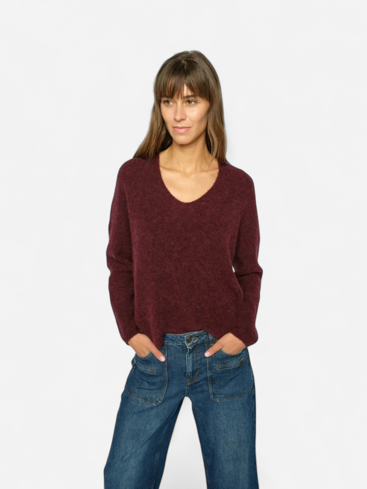 MMTHORA V-NECK KNIT LUUMUNPUNAINEN - Kekäle.fi
