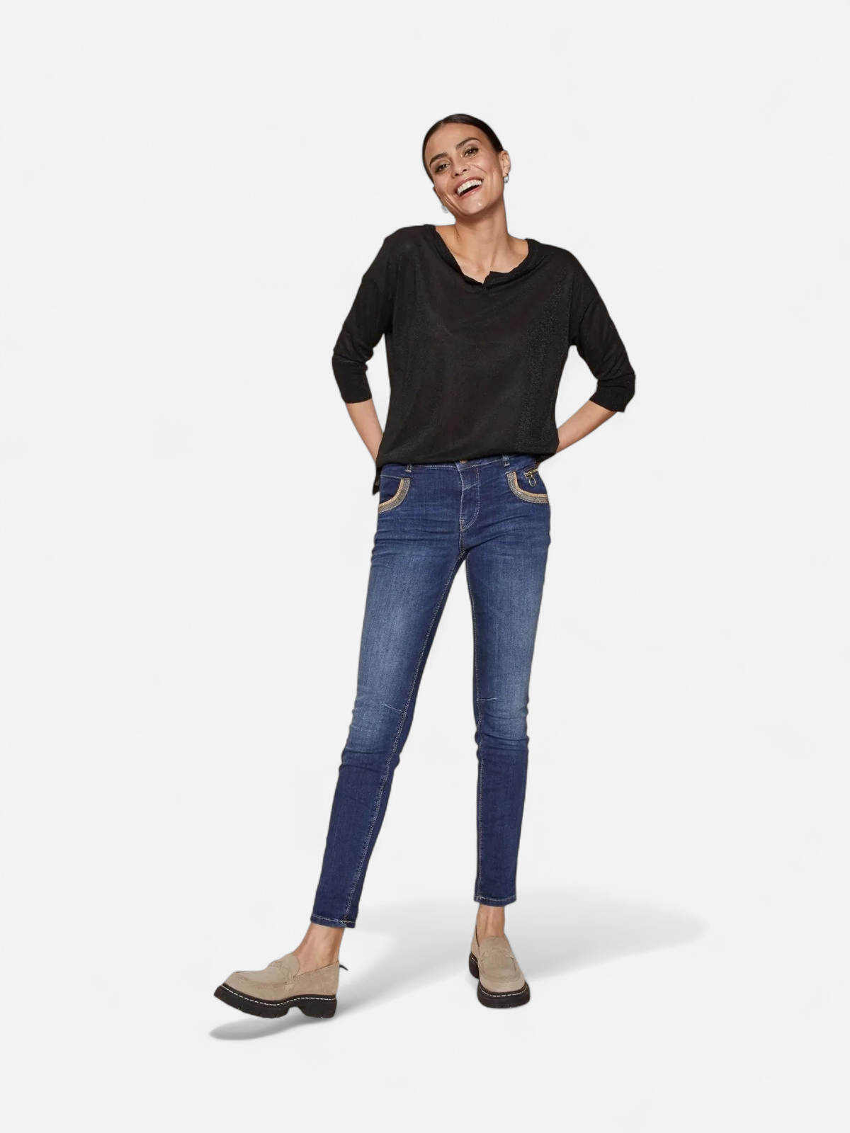 Mos Mosh Naisten Farkut NAOMI SHADE BLUE JEANS Indigo - Kekäle.fi