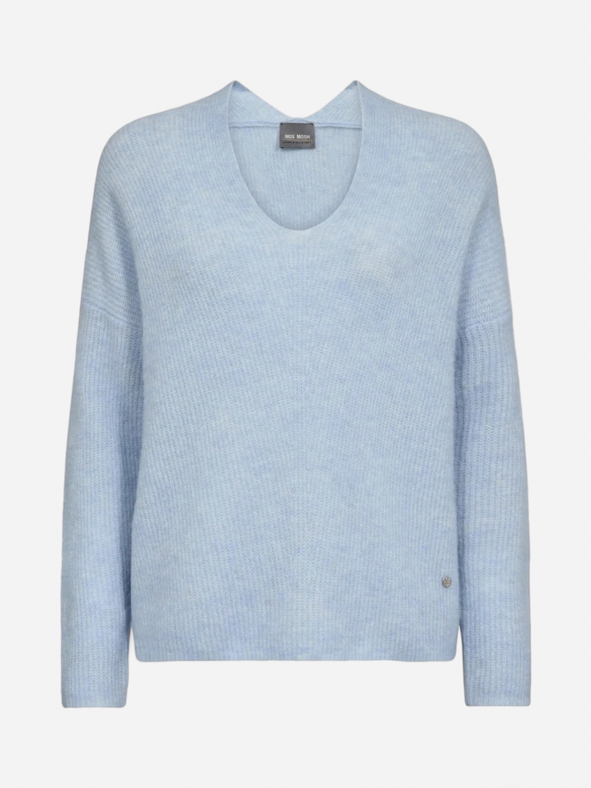 Mos Mosh neule, THORA V-NECK KNIT Vaaleansininen - Kekäle.fi