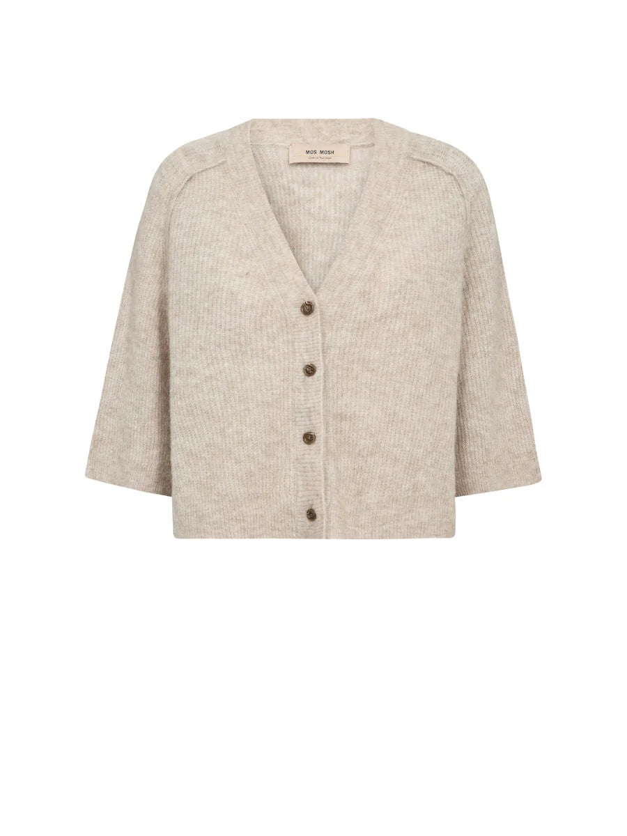 Mos Mosh naisten neuletakki Thora Lizet Knit Cardigan, vaalea beige