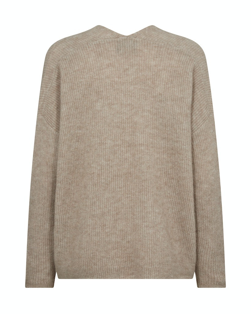 Mos Mosh neule, THORA V-NECK KNIT Vaalea Beige