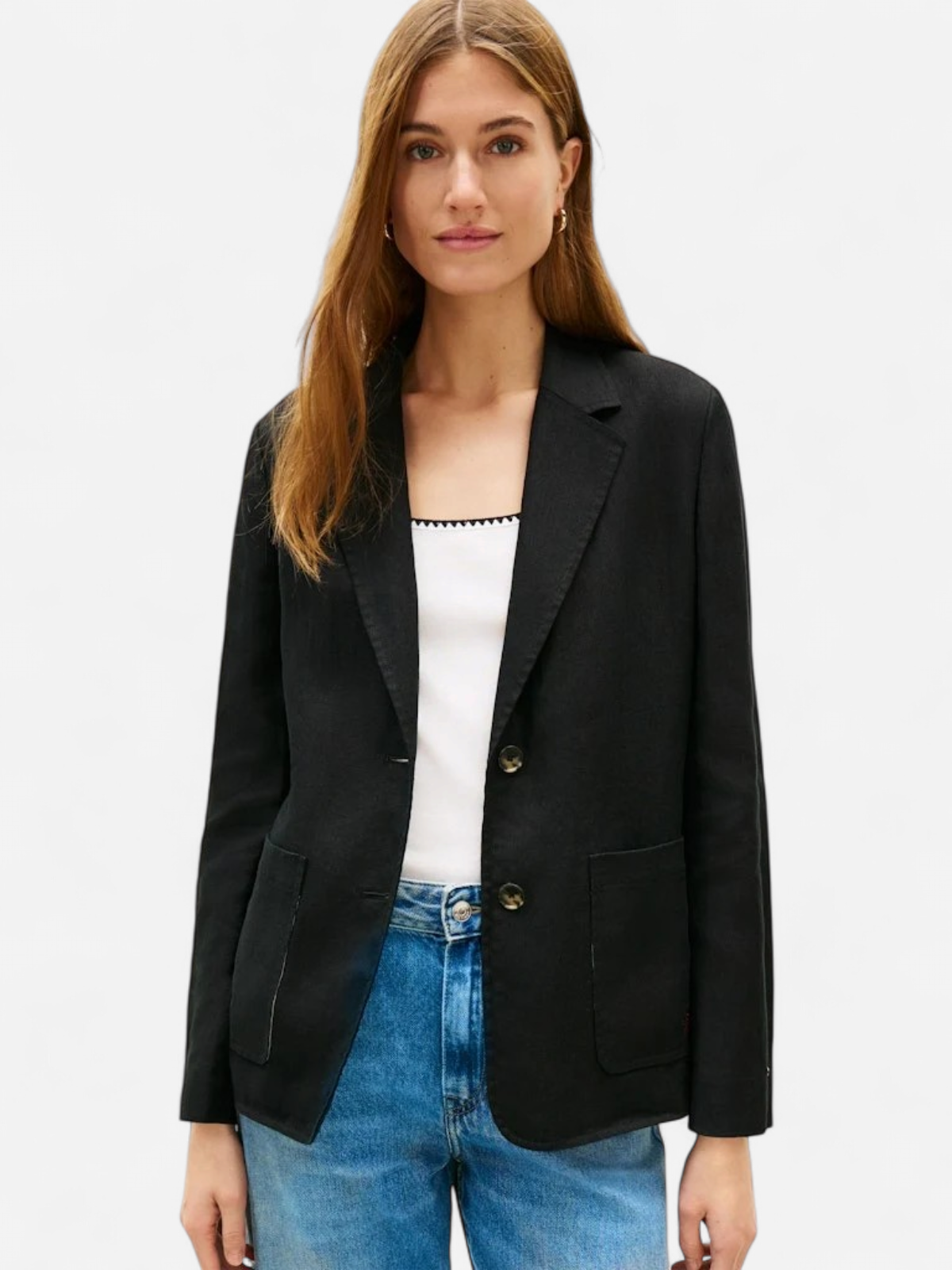 Tommy Hilfiger naisten bleiseri New ESS Linen Reg SB Blazer, musta - Kekäle.fi