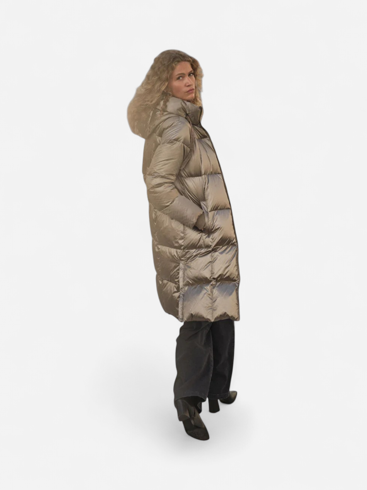 Mos Mosh naisten untuvatakki Nova Metallic Down Jacket, ruskeanharmaa - Kekäle.fi