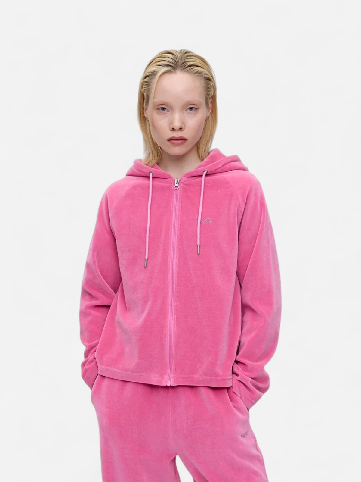 NYLON ZIP HOODIE VAALEANPUNAINEN - Kekäle.fi