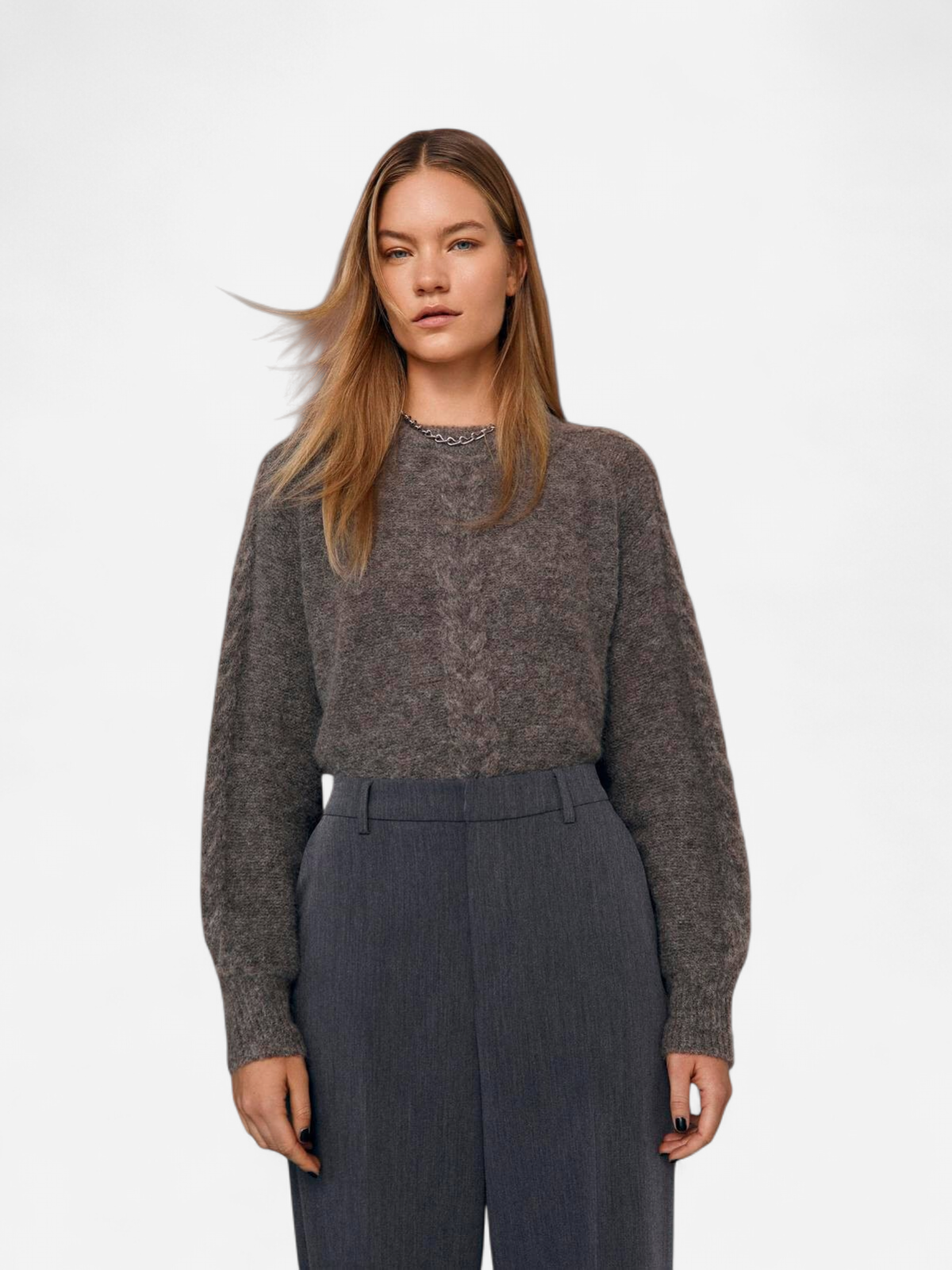 Object Naisten Neule, OBJNETE LO KNIT PULLOVER NOOS Kaakaonruskea - Kekäle.fi
