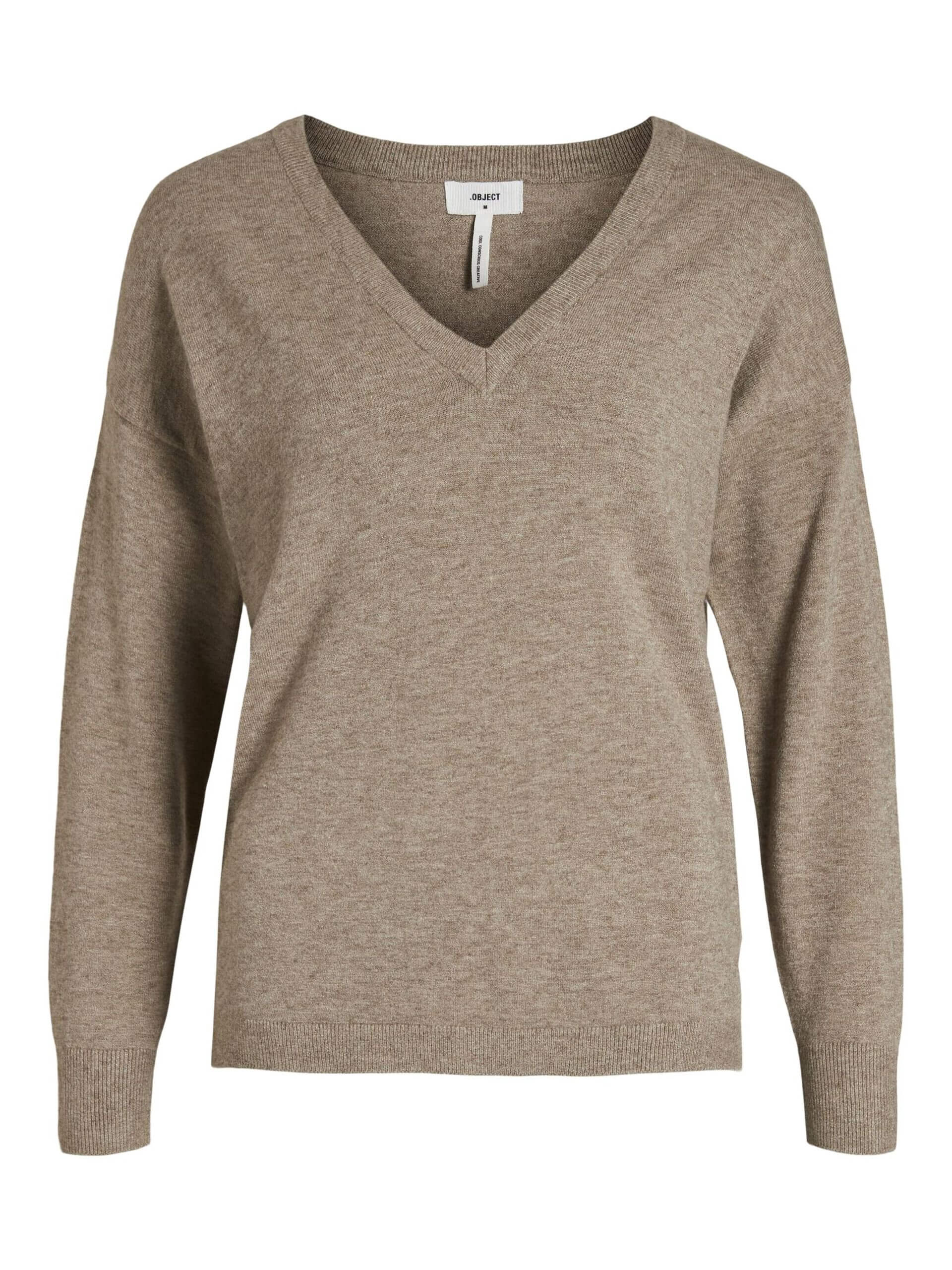 object-naisten-neule-objthess-l-s-v-neck-knit-pullover-noos-vaalea-beige-3