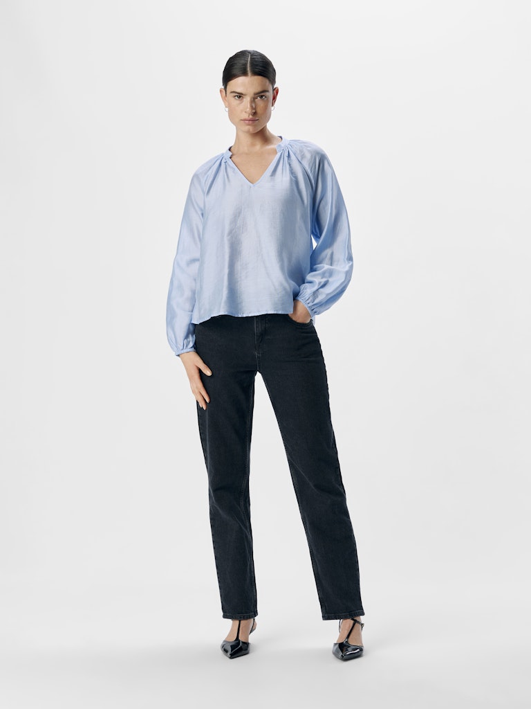 object-naisten-pusero-objheidi-l-s-lo-v-neck-top-cornflower-blue-6
