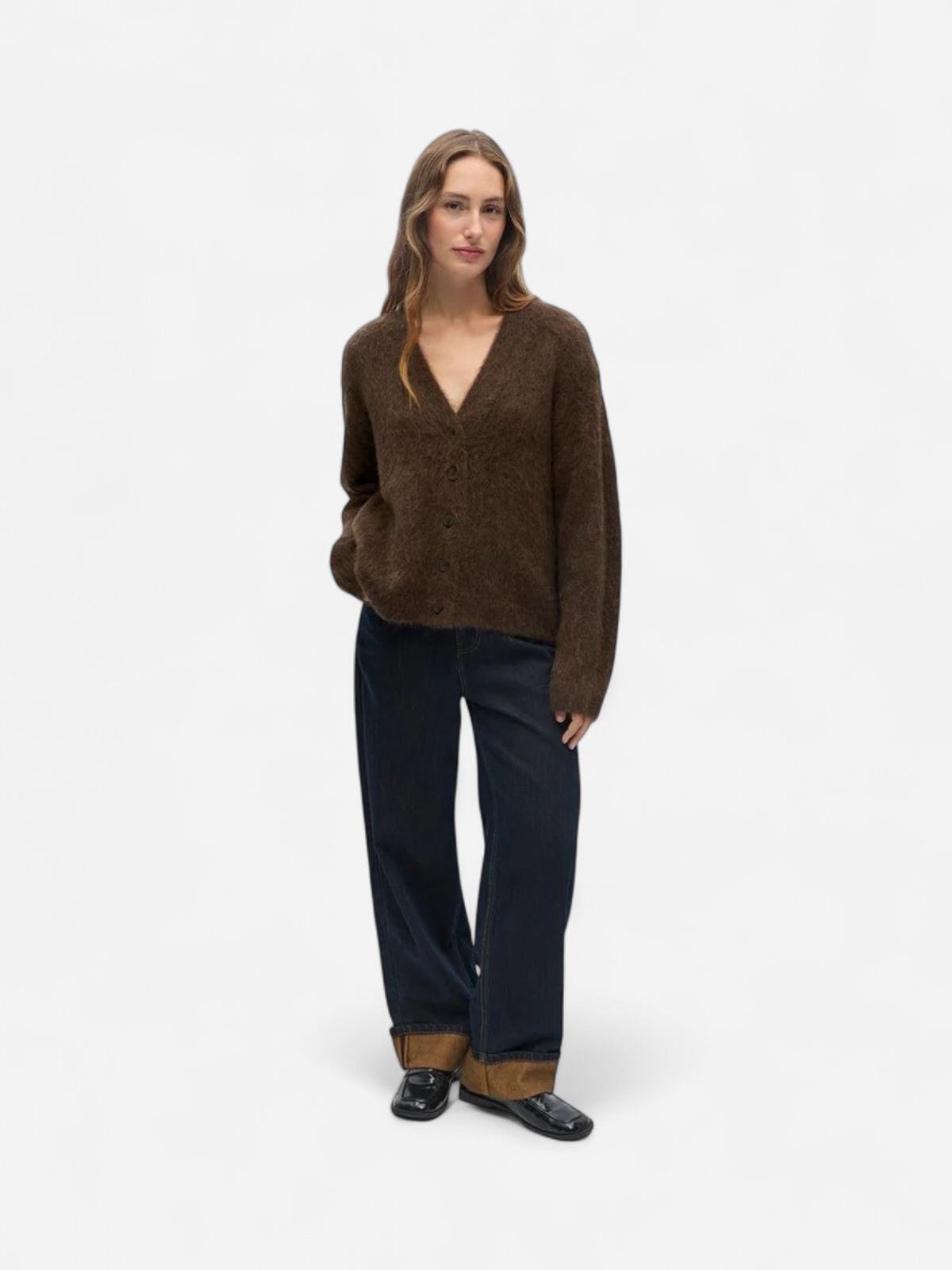 Object naisten neuletakki Harry L/S LO Knit Cardigan, Melange Carafe - Kekäle.fi