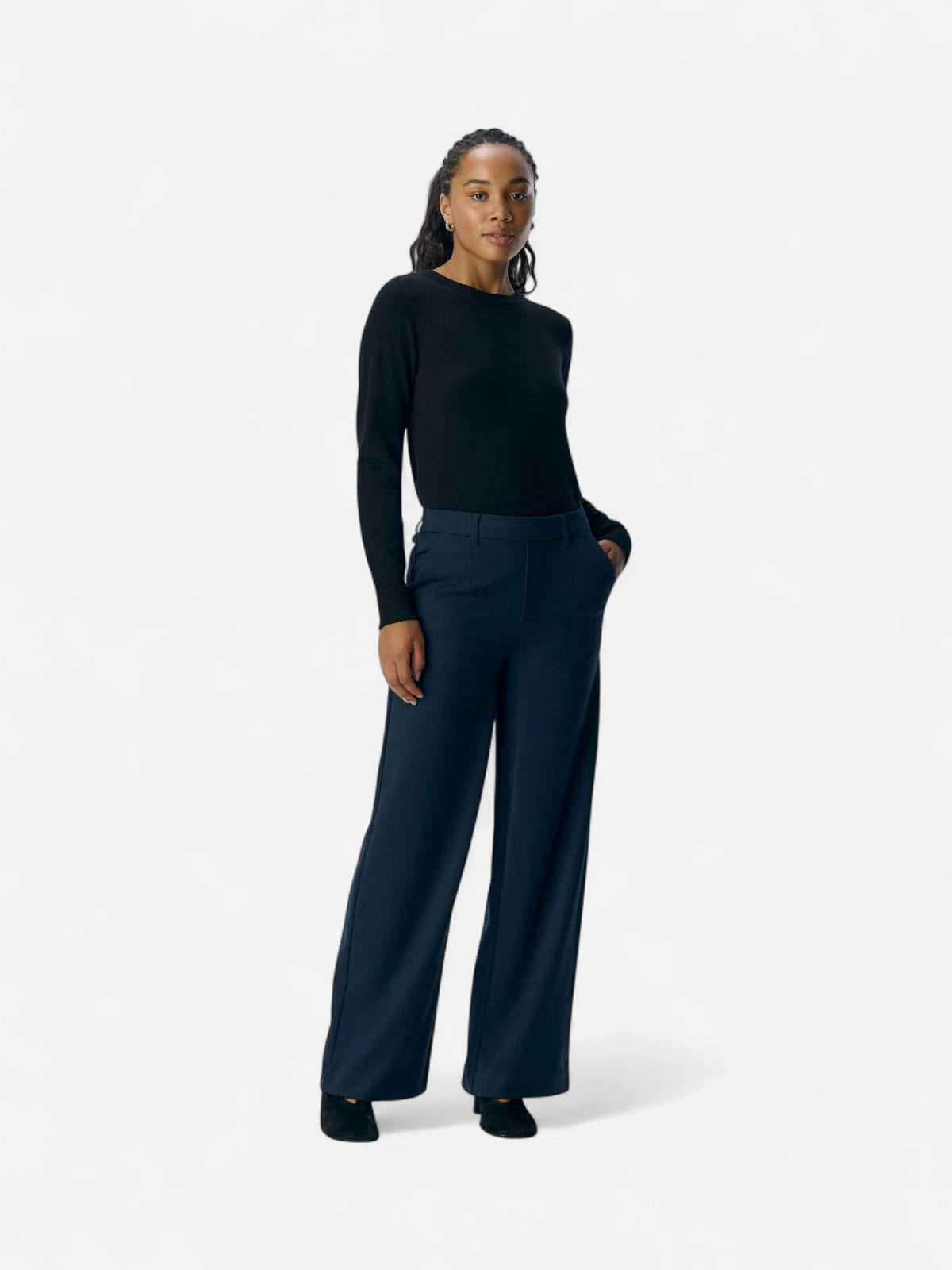 Object naisten housut OBJLisa Wide Pant, Sky Captain - Kekäle.fi