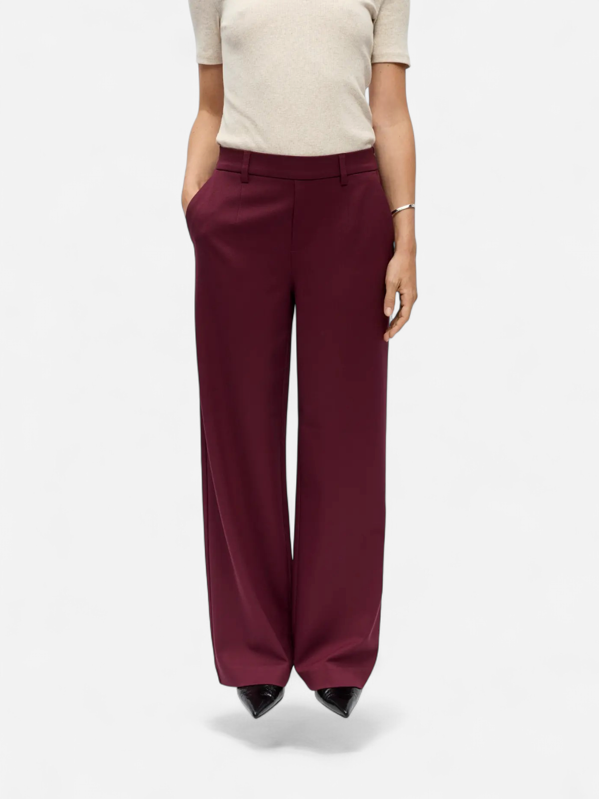Object Naisten Housut, OBJLISA WIDE PANT NOOS H Windsor Wine - Kekäle.fi