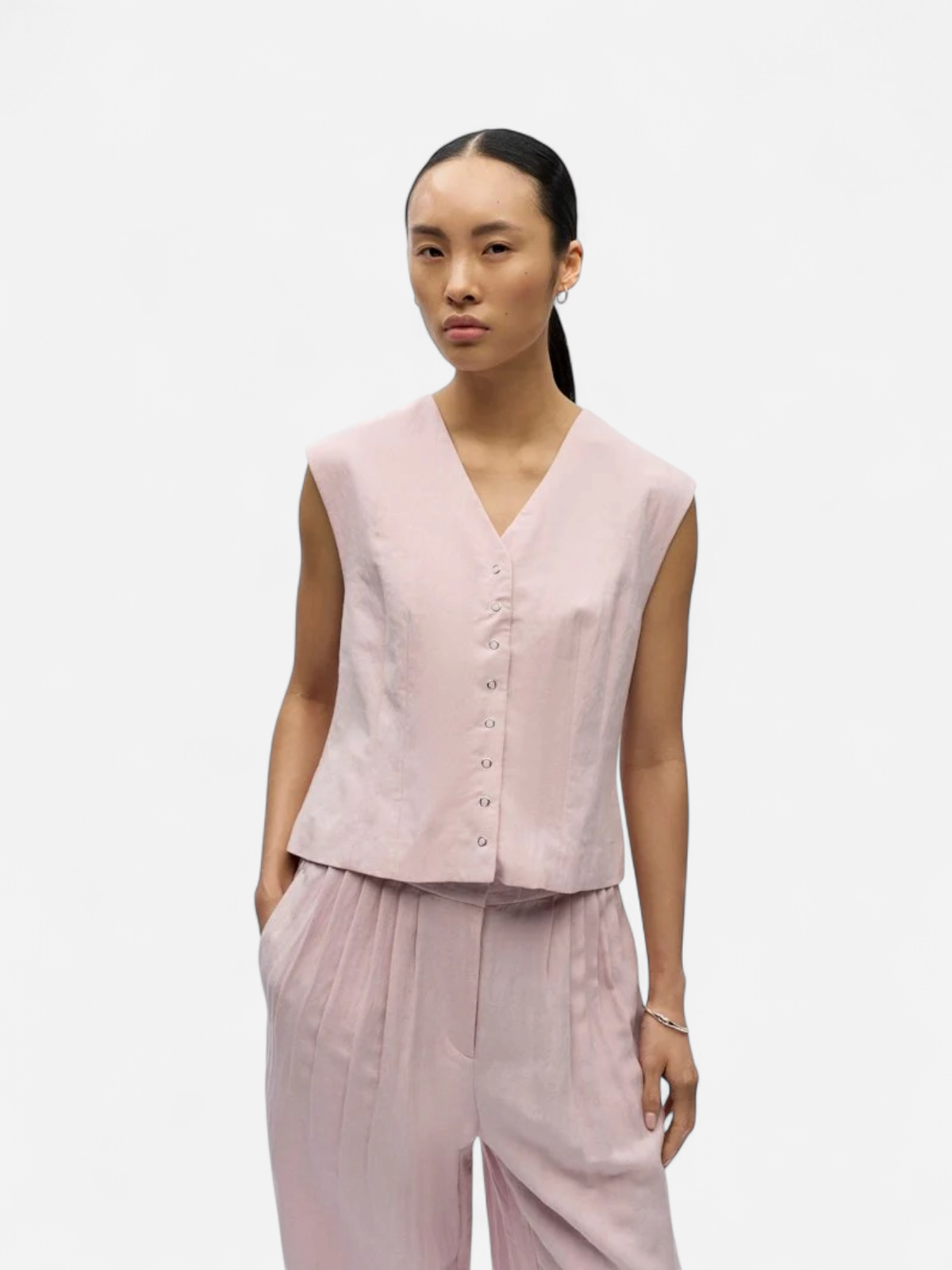 Object naisten liivi OBJMolly S/L RE Waistcoat 144, Pale Lilac - Kekäle.fi