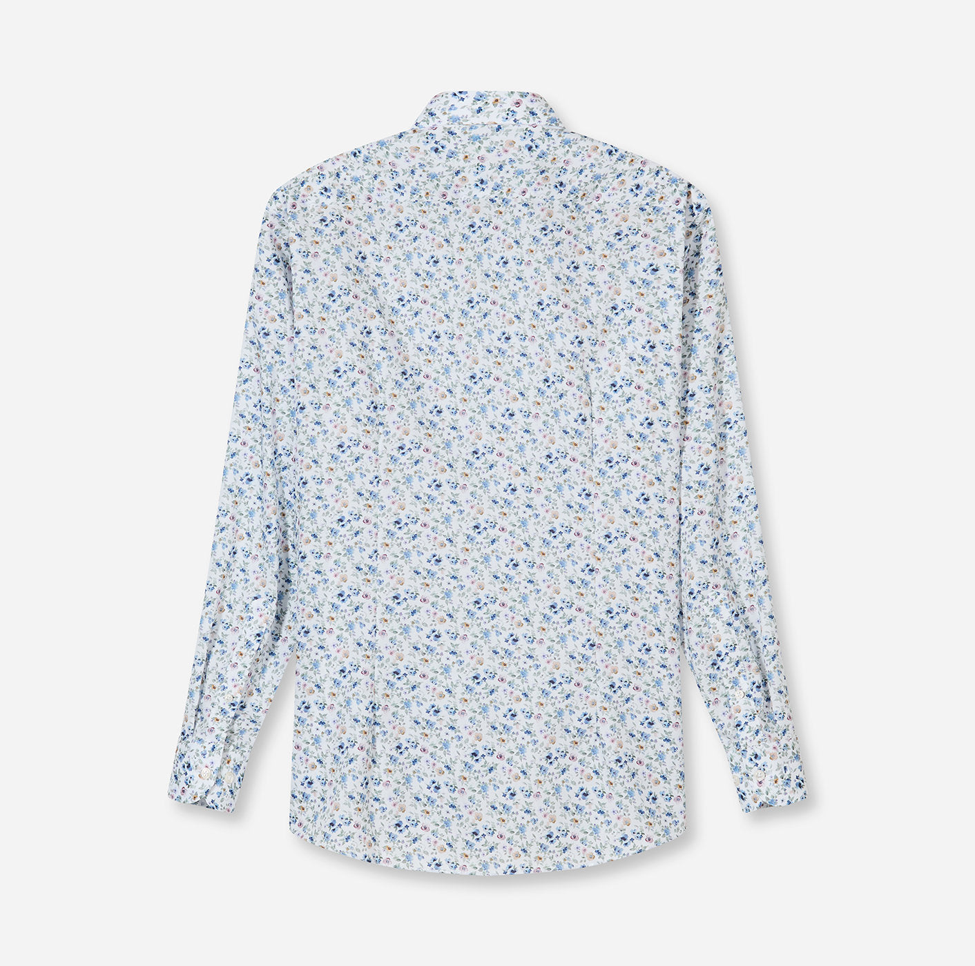 Olymp kauluspaita +Hiha Luxor Modern Fit Floral Print, valkopohjainen kuosi