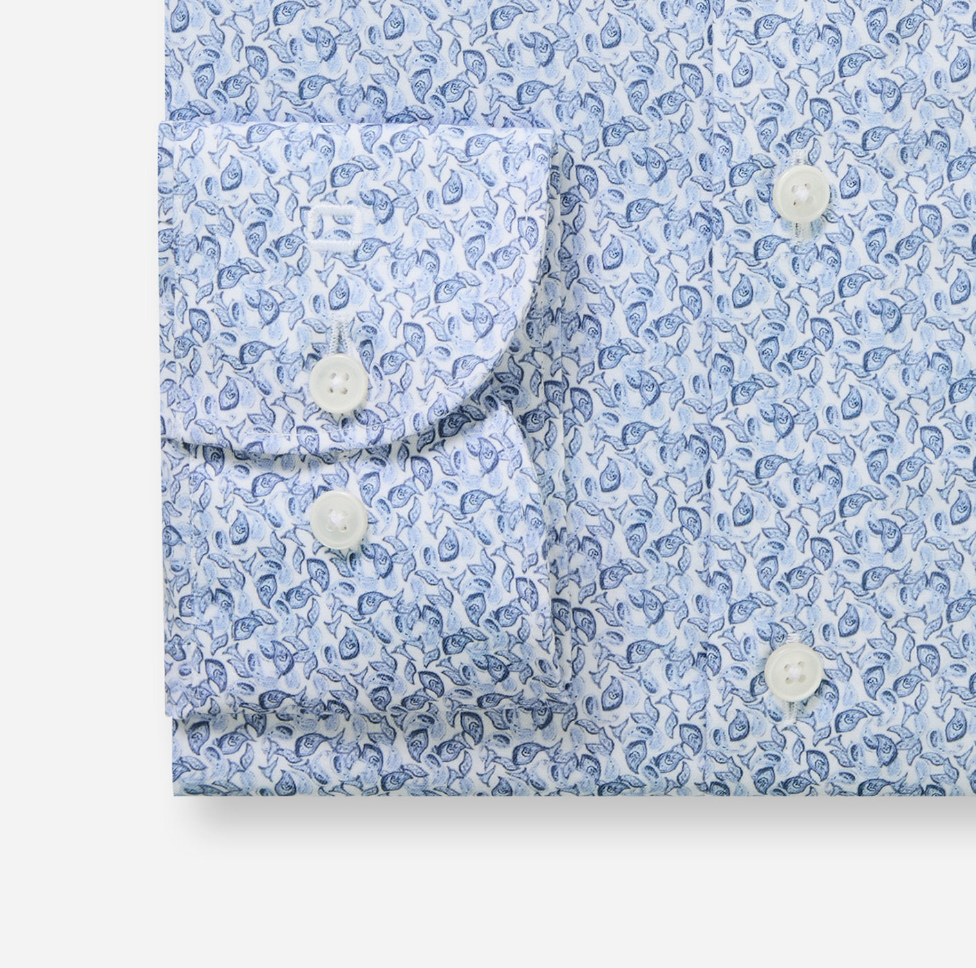 Olymp kauluspaita Luxor Modern Fit Microprint, vaaleansininen