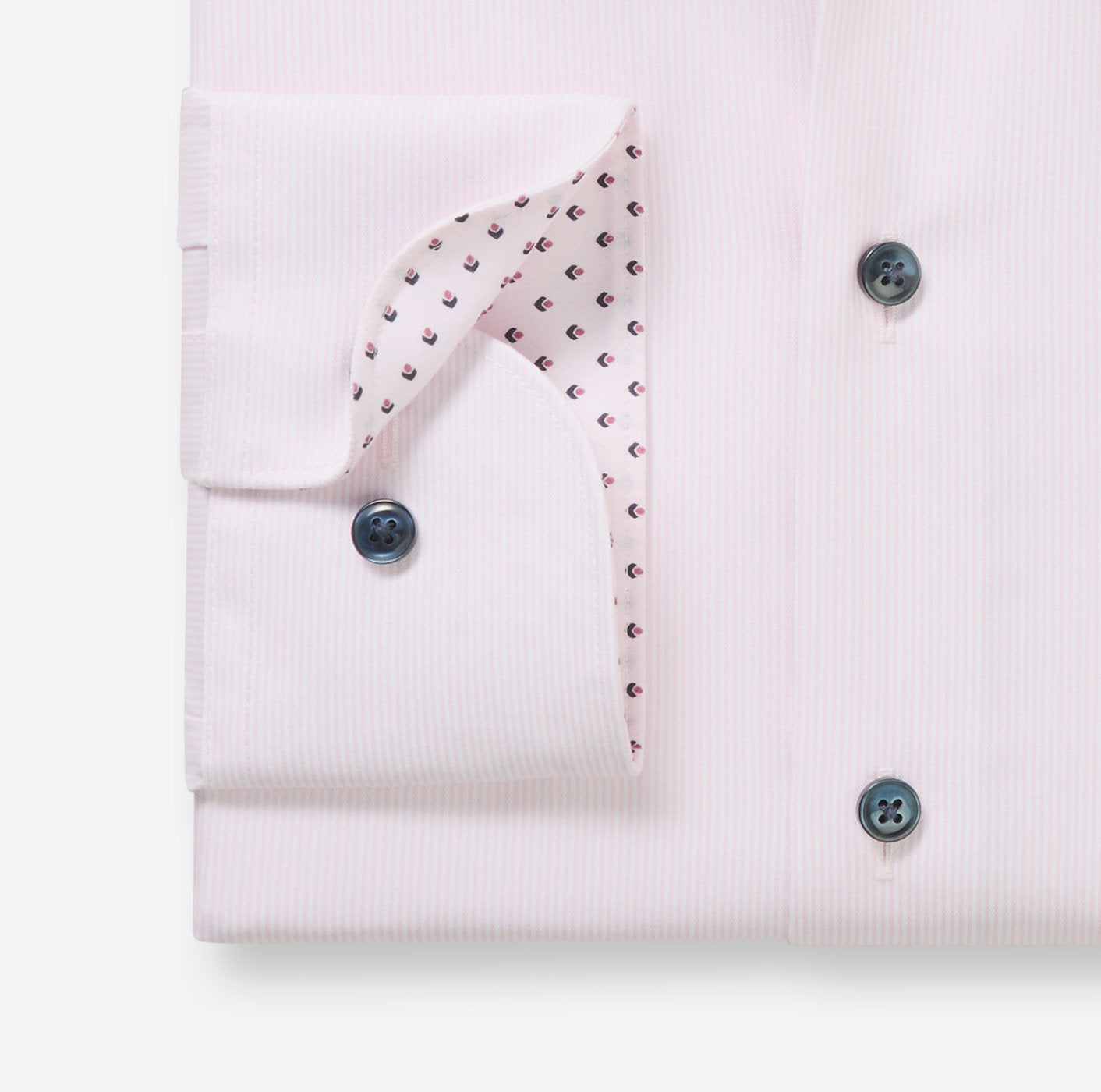 Olymp kauluspaidat Luxor Modern Fit Striped Contrast Print, raidallinen pinkki