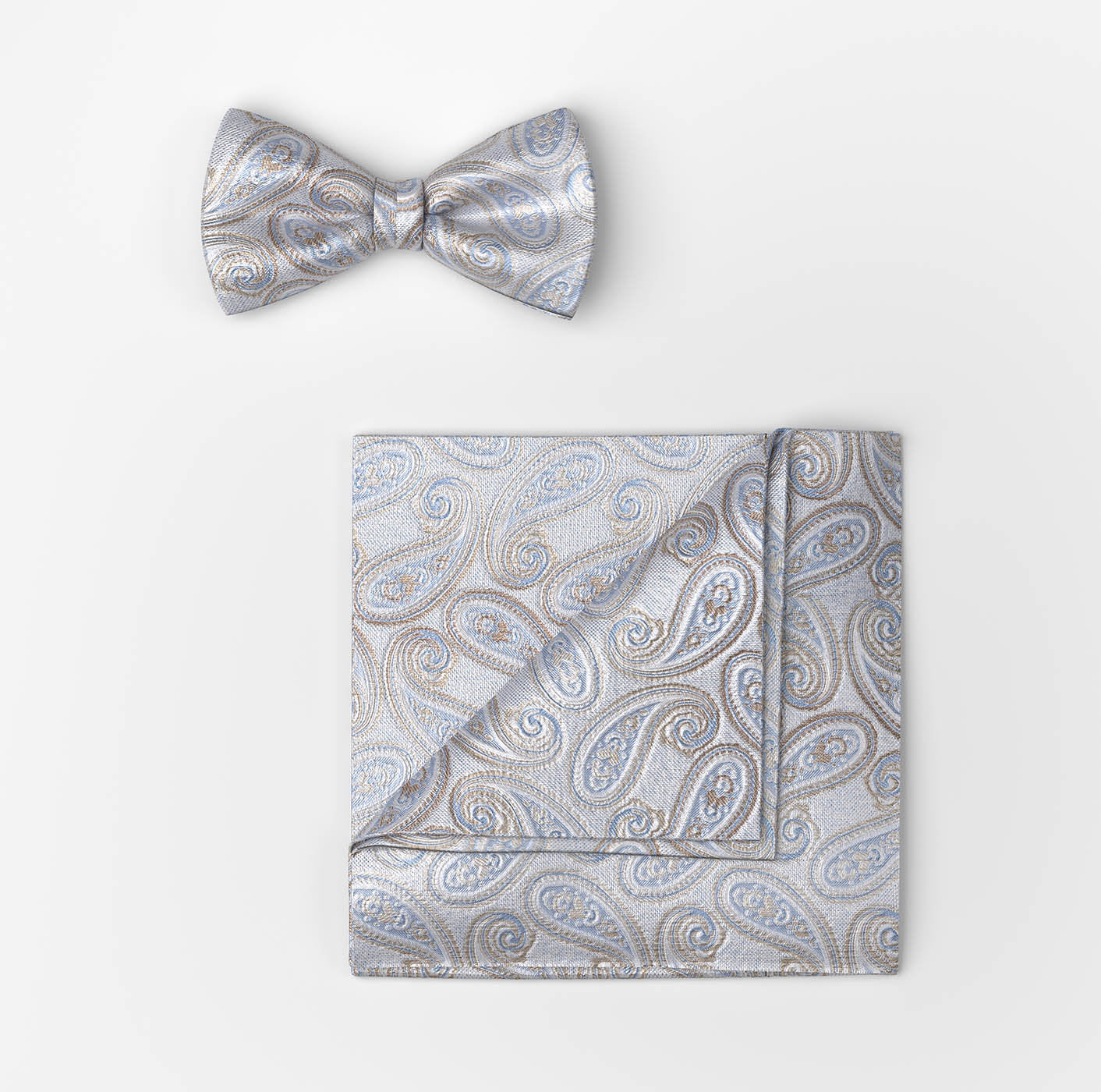 Olymp rusetti + taskuliina Jacquard Paisley, sininen kuosi