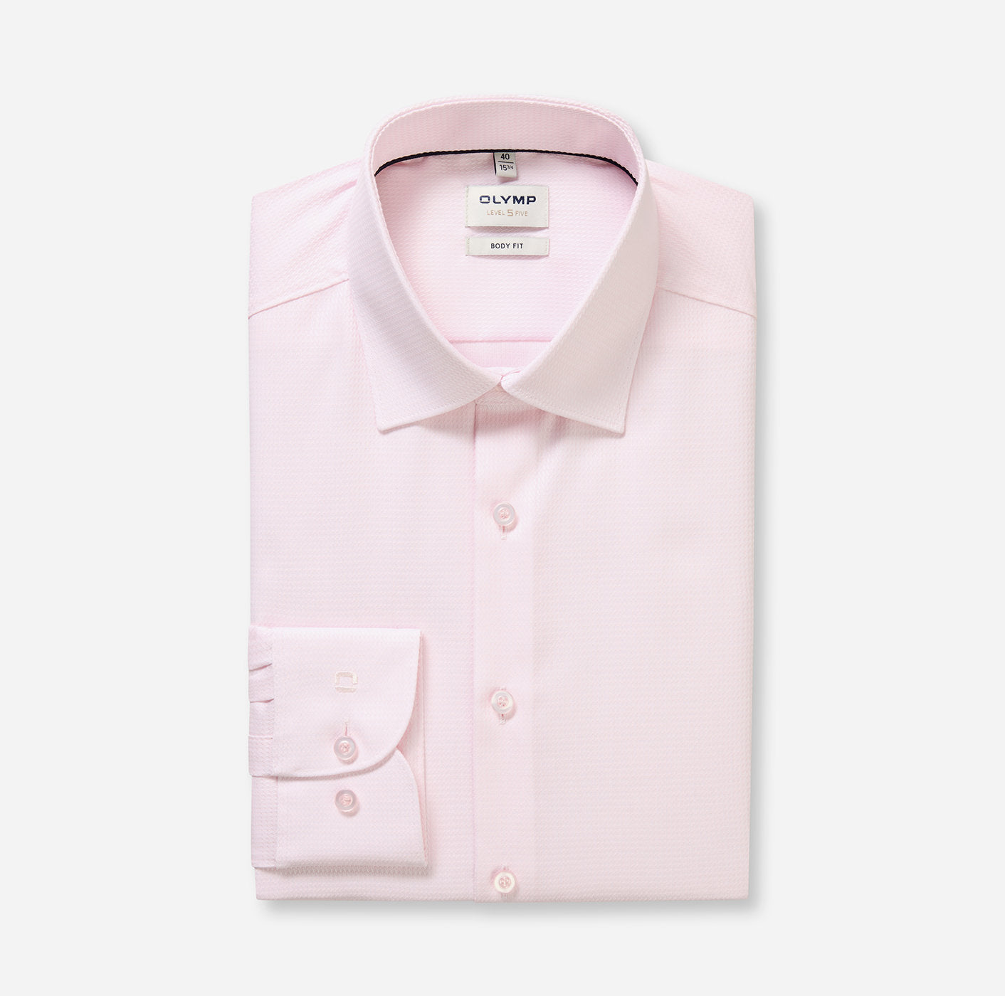 Olymp kauluspaita Level 5 Body Fit Stretch Easy Iron, vaaleanpunainen