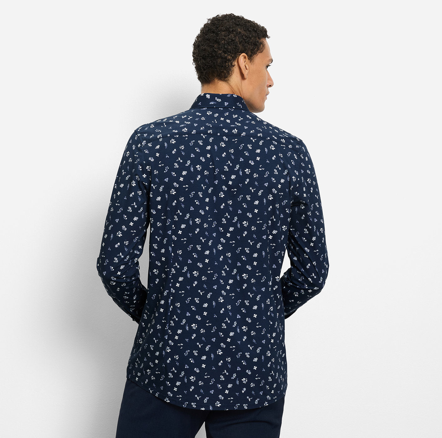 Olymp kauluspaita 24/7 Level 5 Body Fit Jersey, sininen kuosi