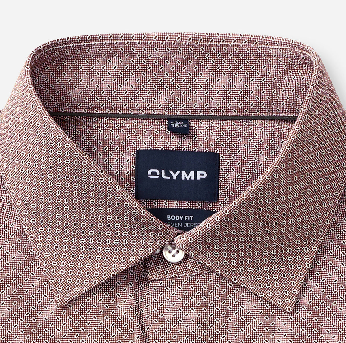 Olymp miesten kauluspaita 24/7 Body Fit Jersey Microprint, punainen