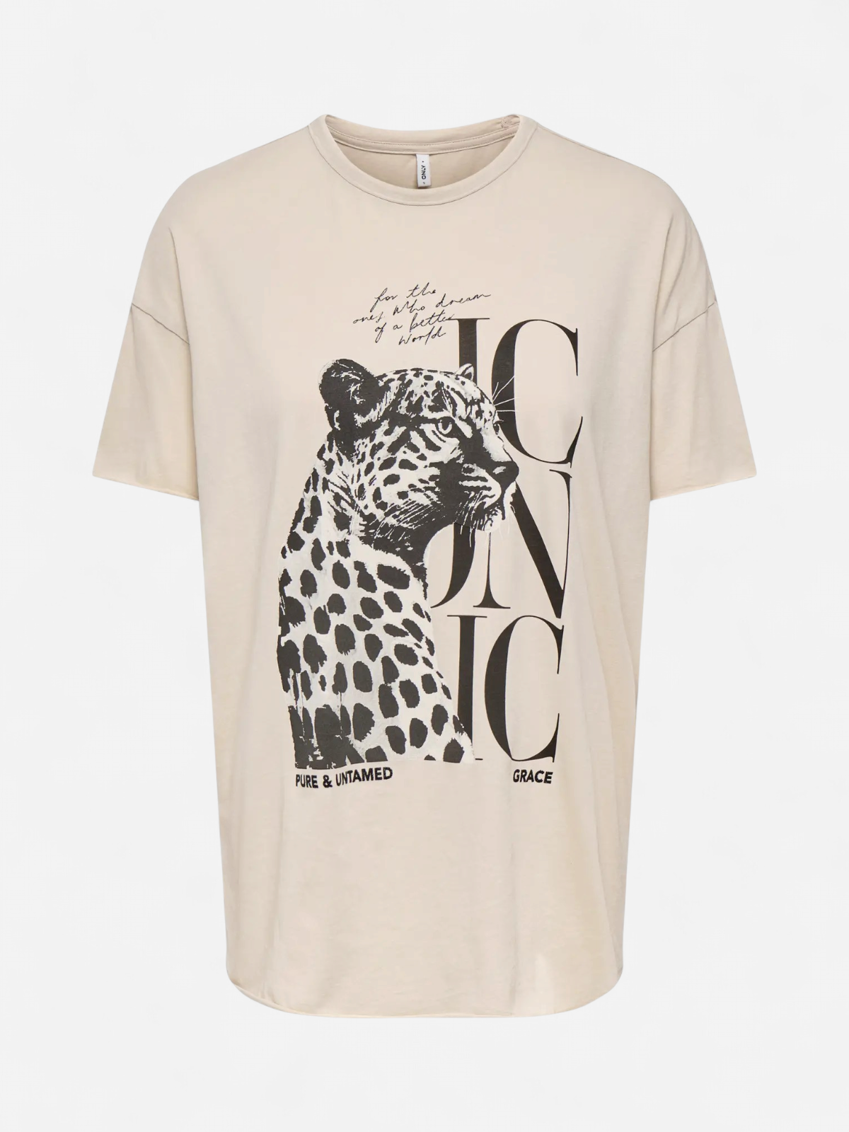 ONLLUCY LUX OVERSIZE S/S TOP JRS LUONNONVALKOINEN - Kekäle.fi