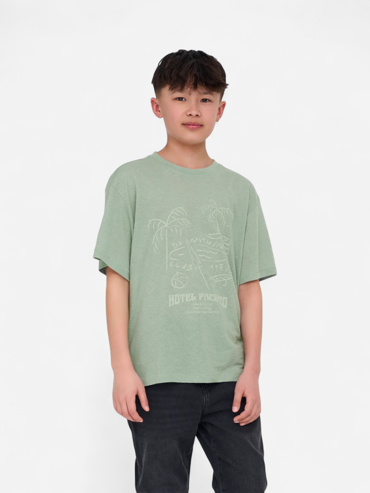 Only and Sons Junior t-paita, OSJMILON SS OVERSIZE O-NECK T-SHIRT Vihreä - Kekäle.fi