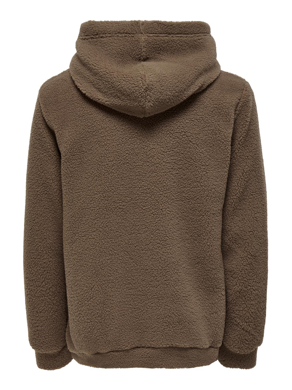 only-and-sons-miesten-huppari-teddy-hoodie-sweat-tummanruskea-3