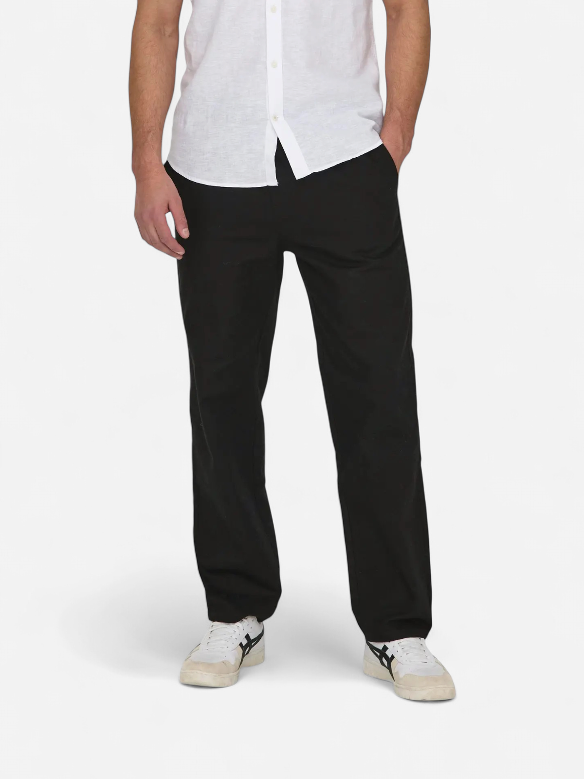 Only and Sons miesten kesähousut, SINUS LOOSE LIN PANT Black - Kekäle.fi