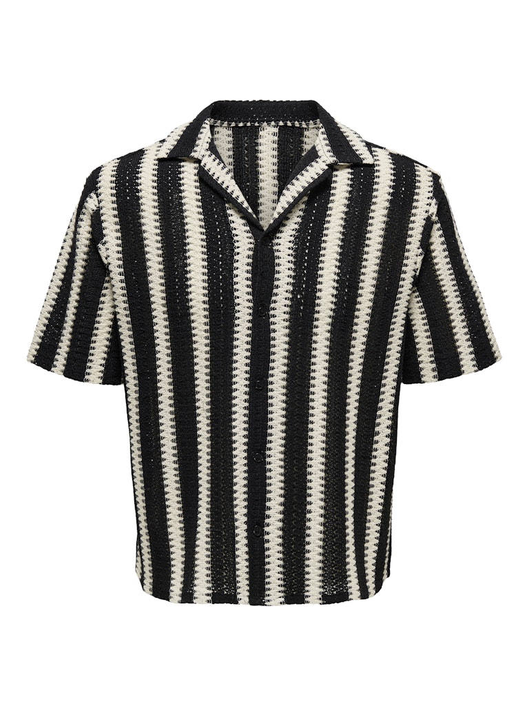 only-and-sons-miesten-lyhythihainen-paita-dani-crochet-ss-shirt-raidallinen-musta-1