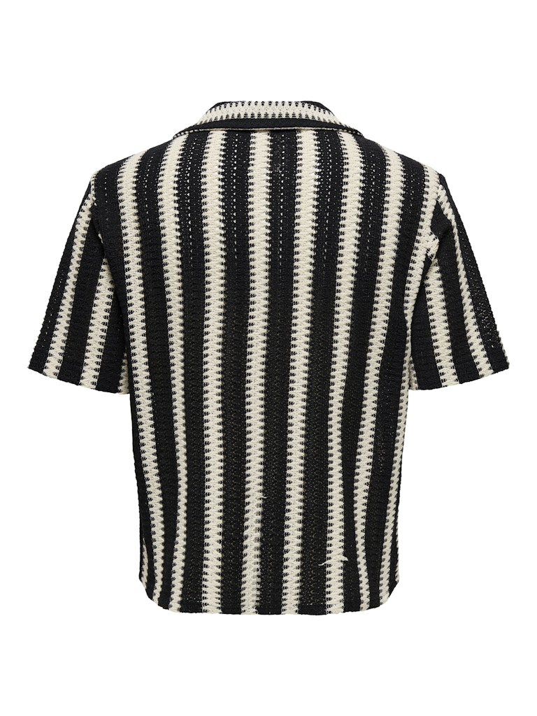 only-and-sons-miesten-lyhythihainen-paita-dani-crochet-ss-shirt-raidallinen-musta-2