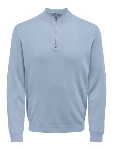 only-and-sons-miesten-neulepusero-phil-wyler-reg-half-zip-vaaleansininen-1