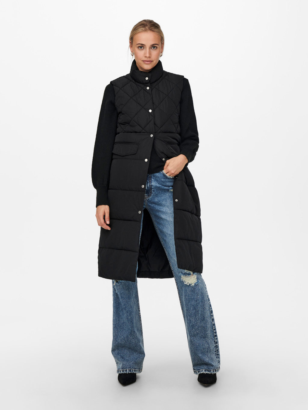 only-naisten-liivi-onlstacy-quilted-waistcoat-noos-musta-1