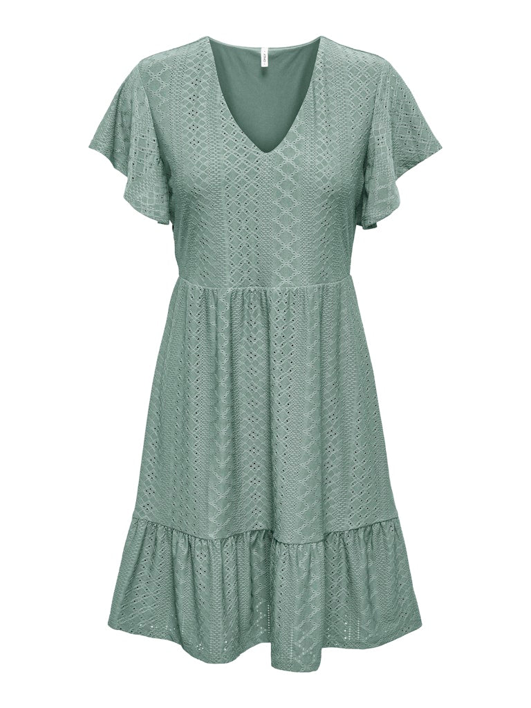 only-naisten-mekko-onlsandra-s-s-v-neck-dress-mintunvihrea-4
