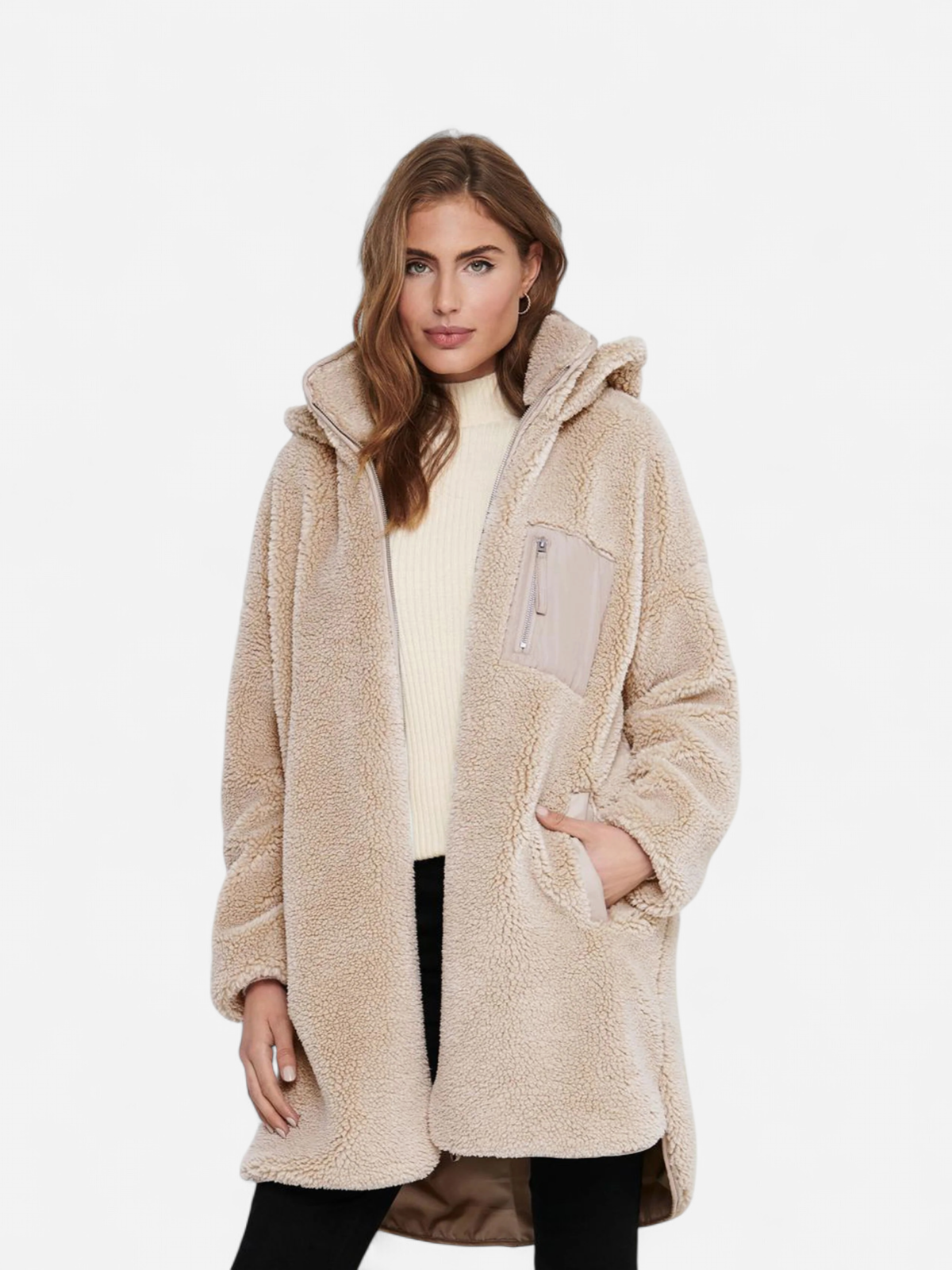 Only Naisten Teddytakki ONLSASCHA SHERPA JACKET CC OTW Luonnonvalkoinen - Kekäle.fi