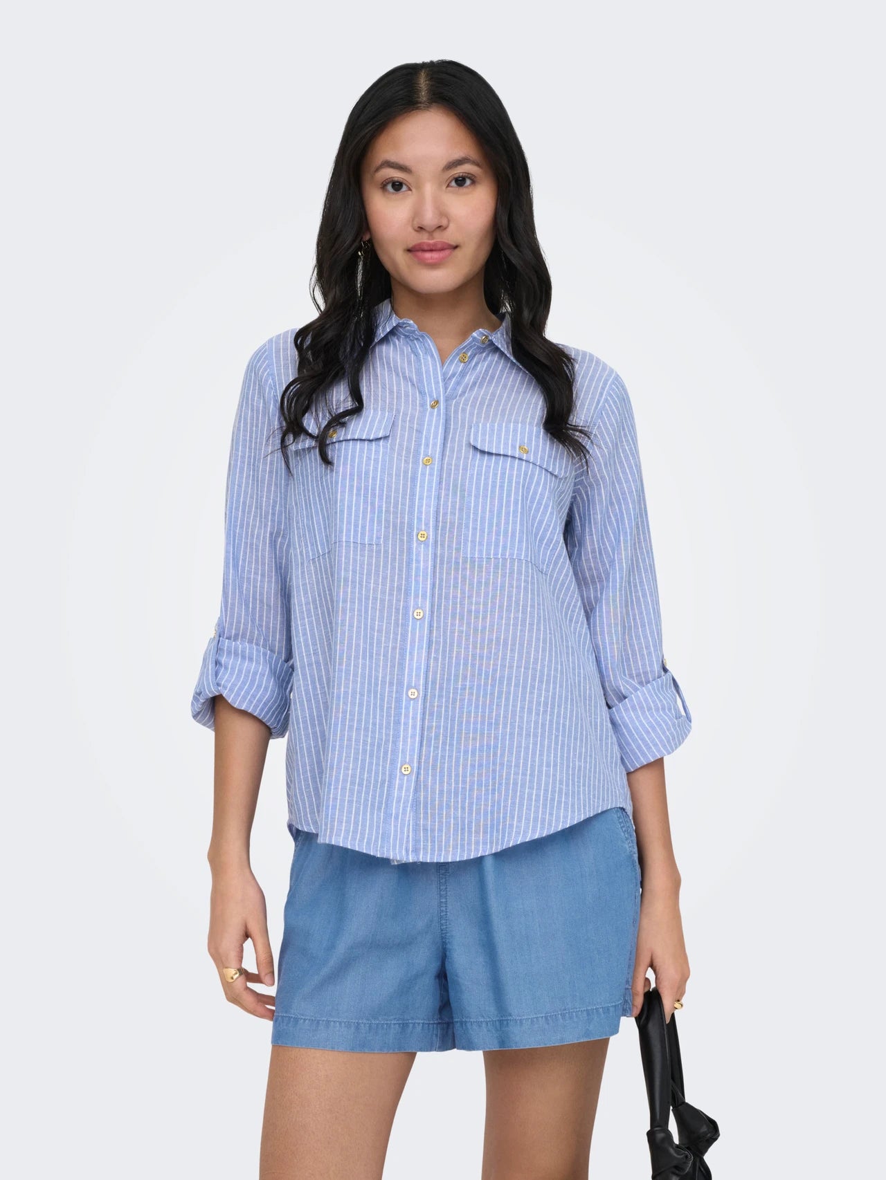 Only naisten paitapusero ONLWendy L/S Shirt WVN, vaaleansininen