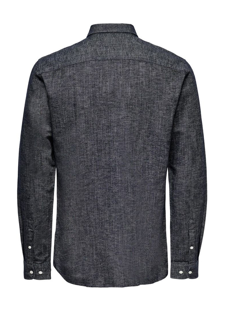 Only and Sons miesten pellavapaita Arlo Linen Shirt, Dark Navy