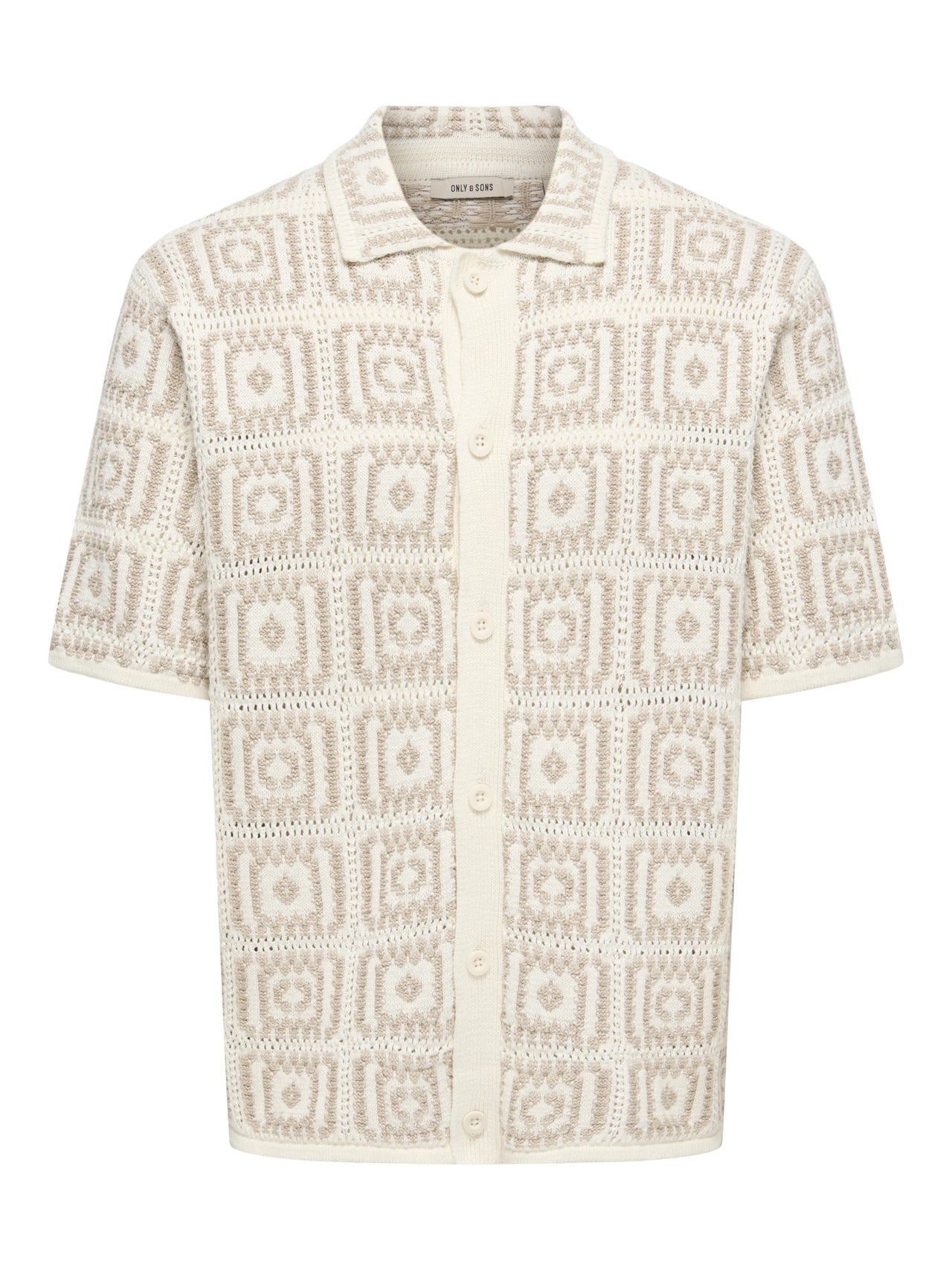 Only and Sons miesten paita Onsbart Rlx 5 Ss Shirt Knit H, Egret W. Silver Lini