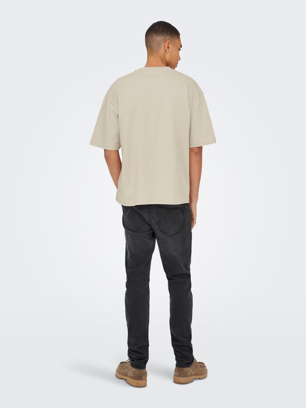 Only and Sons miesten t-paita ONSCaspian Airflex Boxy SS Tee Noos, Silver Lining