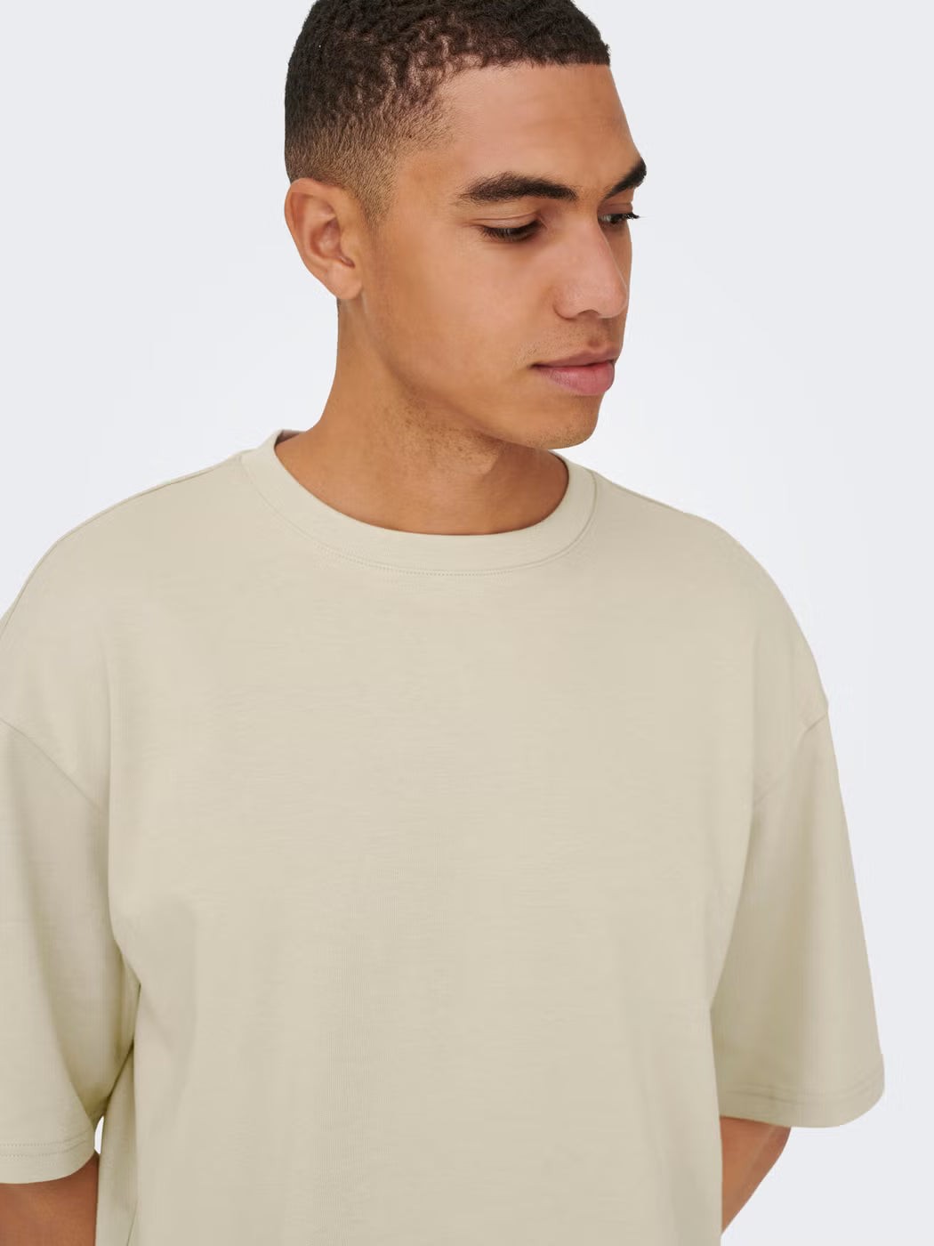 Only and Sons miesten t-paita ONSCaspian Airflex Boxy SS Tee Noos, Silver Lining