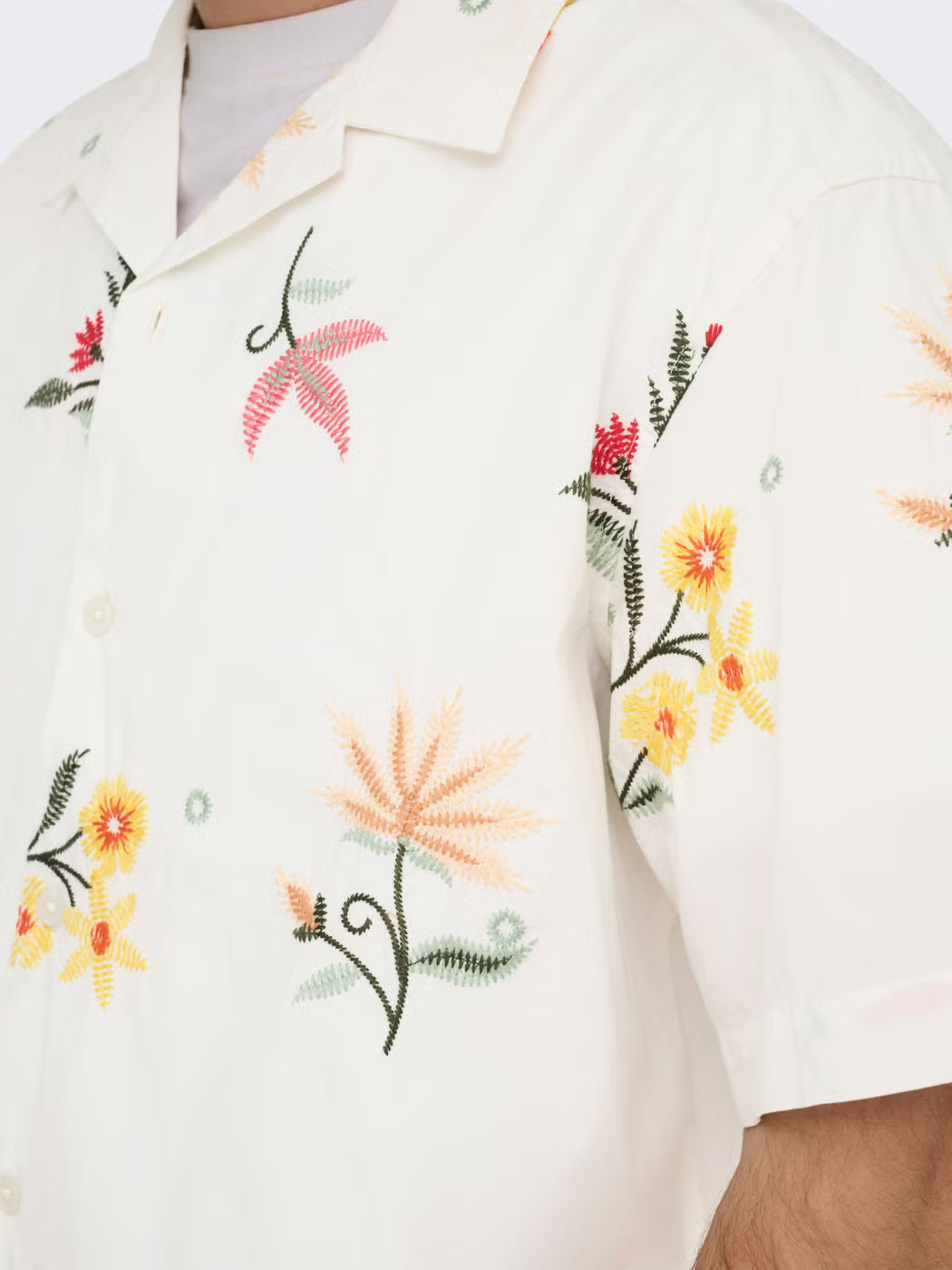 Only and Sons miesten kauluspaita ONSEDWARD RLX SS Shirt, Bright White
