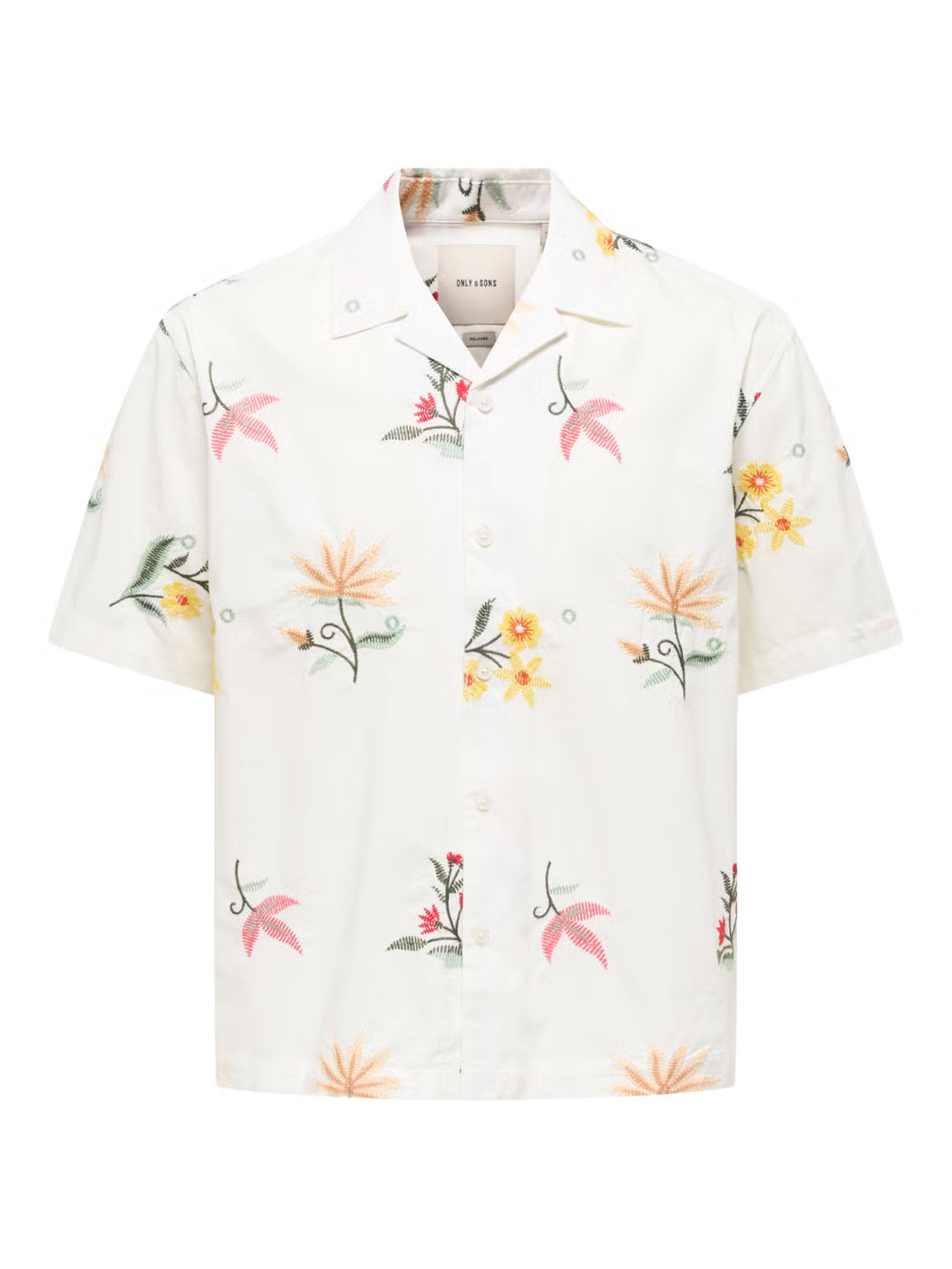 Only and Sons miesten kauluspaita ONSEDWARD RLX SS Shirt, Bright White