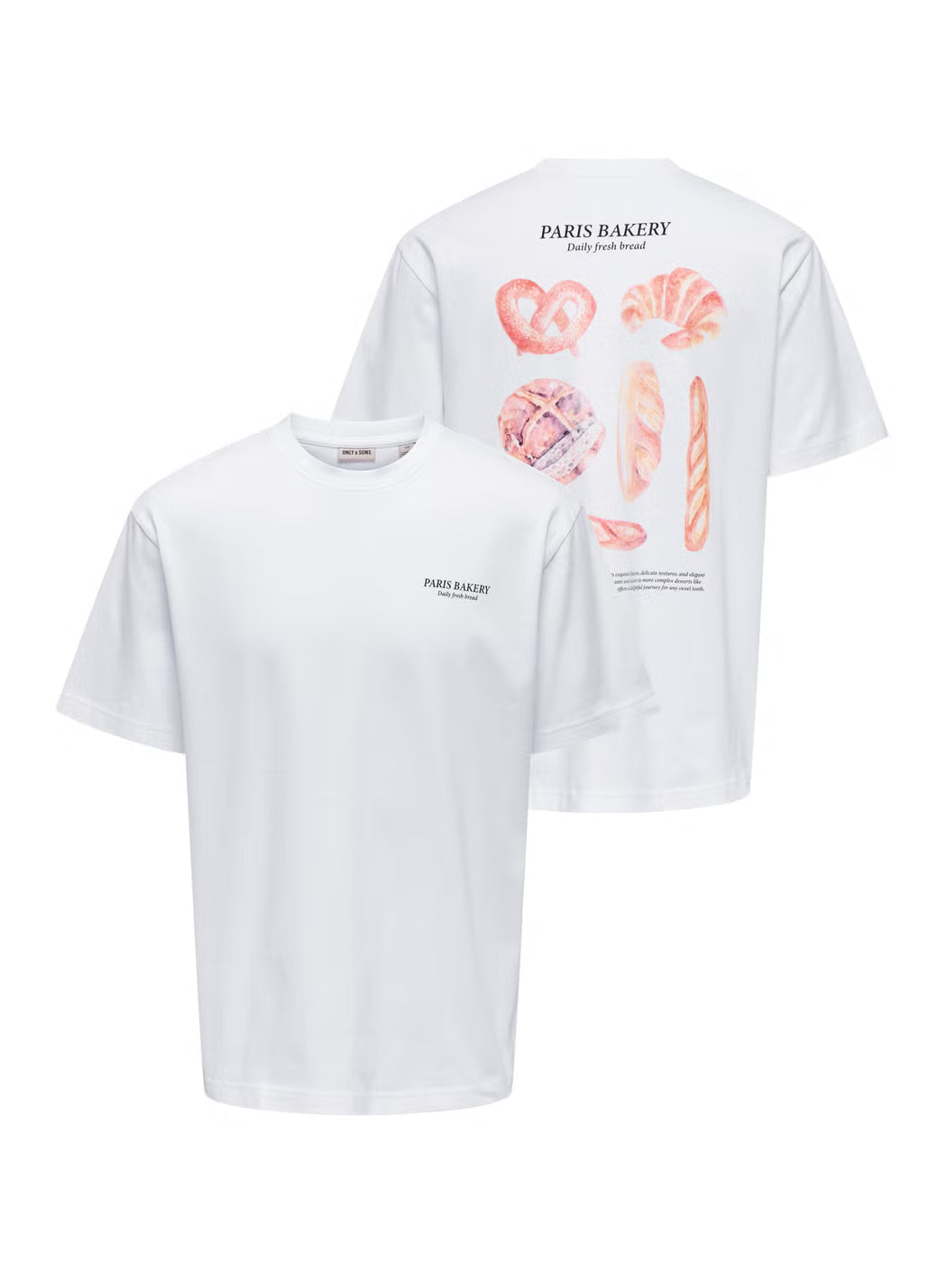 Only and Sons miesten T-paita Onsfred Elegants Rlx Ss Tee, Bright White