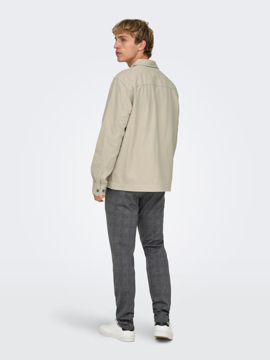 Only and Sons miesten paitatakki Onskennet LS Overshirt Noos, Silver Lining