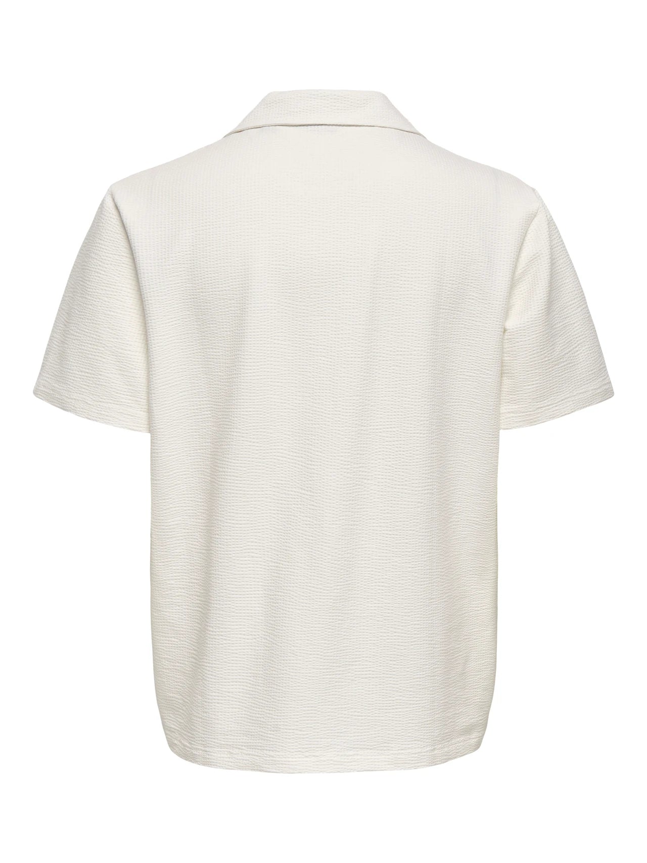 Only and Sons lyhythihainen kauluspaita ONSKIAN Life Reg Seersucker SS Tee, Cloud Dancer