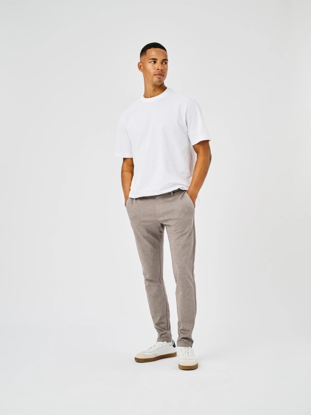 Only and Sons miesten housut ONSMARK SLIM TAP DITSY 2912 PANT NOOS, Tobacco Brown